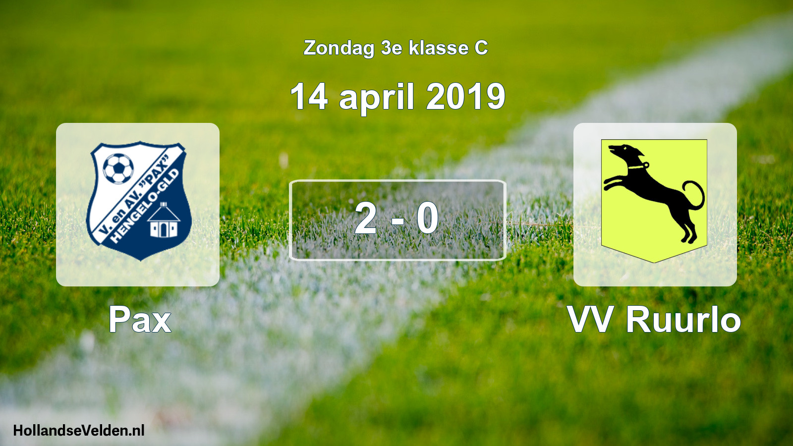 Total number of matches played: Pax - VV Ruurlo 2 - 0 (14 April 2019)