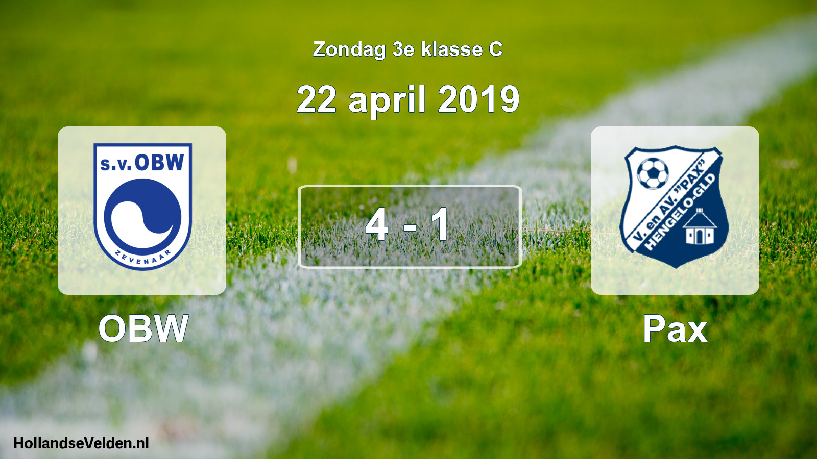 Total number of matches played: OBW - Pax 4 - 1 (22 April 2019)