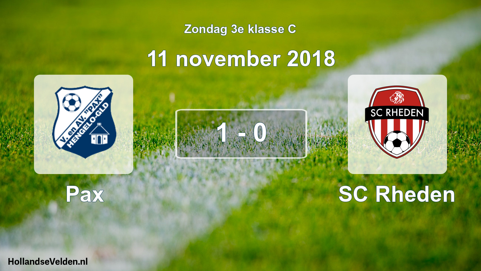 Total number of matches played: Pax - SC Rheden 1 - 0 (11 November 2018)