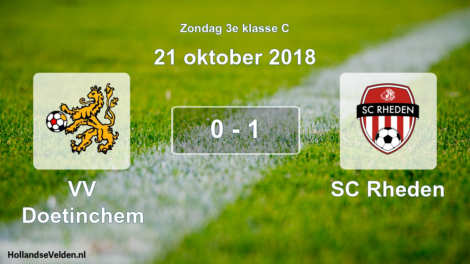 Total number of matches played: VV Doetinchem - SC Rheden 0 - 1 (21 October 2018)