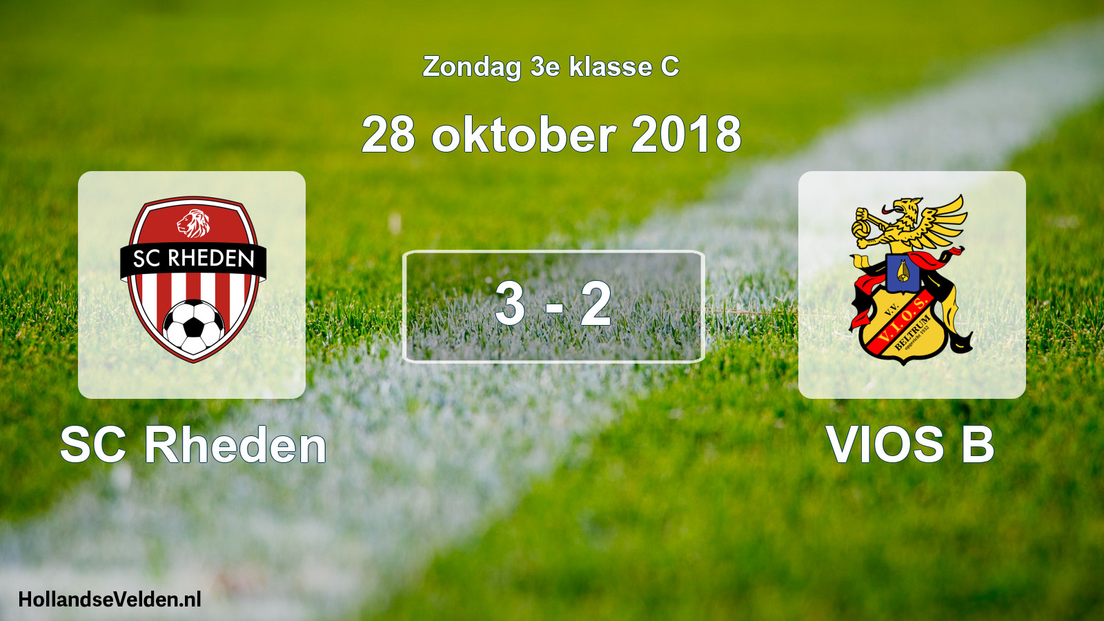 Total number of matches played: SC Rheden - VIOS B 3 - 2 (28 October 2018)