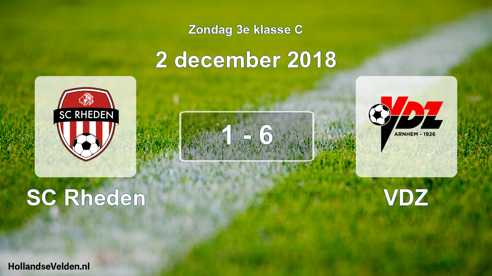 Total number of matches played: SC Rheden - VDZ 1 - 6 (2 December 2018)