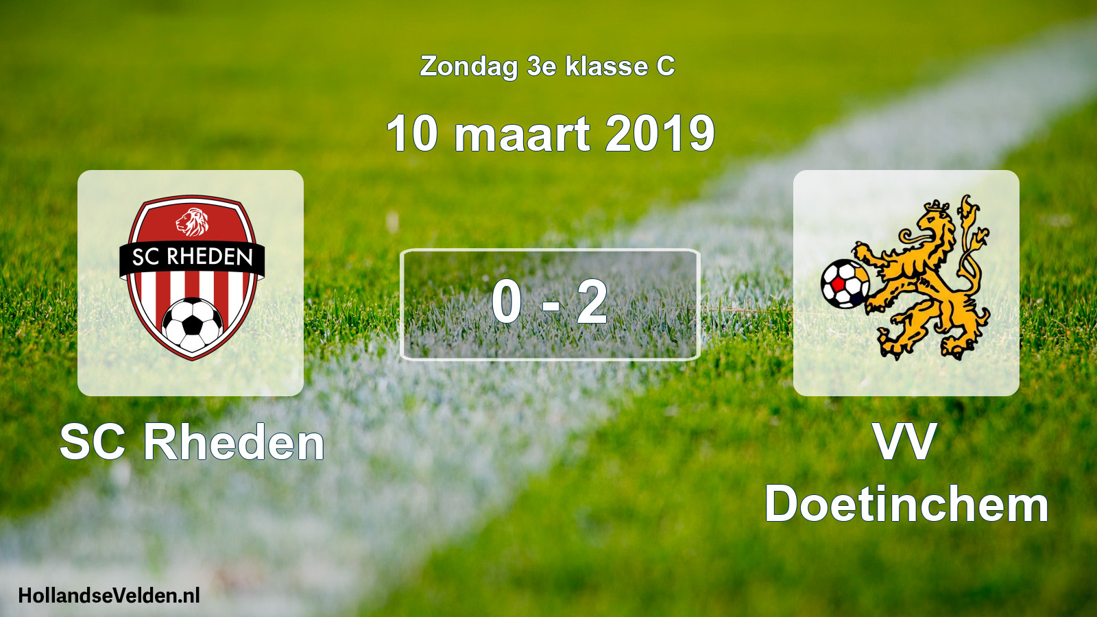 Total number of matches played: SC Rheden - VV Doetinchem 0 - 2 (10 March 2019)