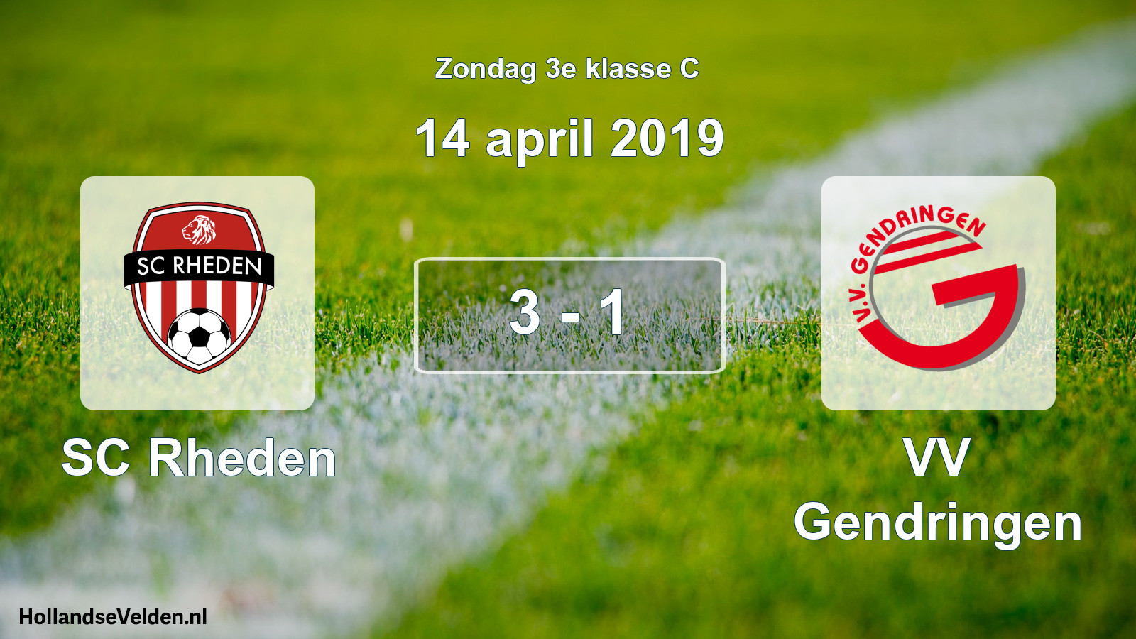 Total number of matches played: SC Rheden - VV Gendringen 3 - 1 (14 April 2019)