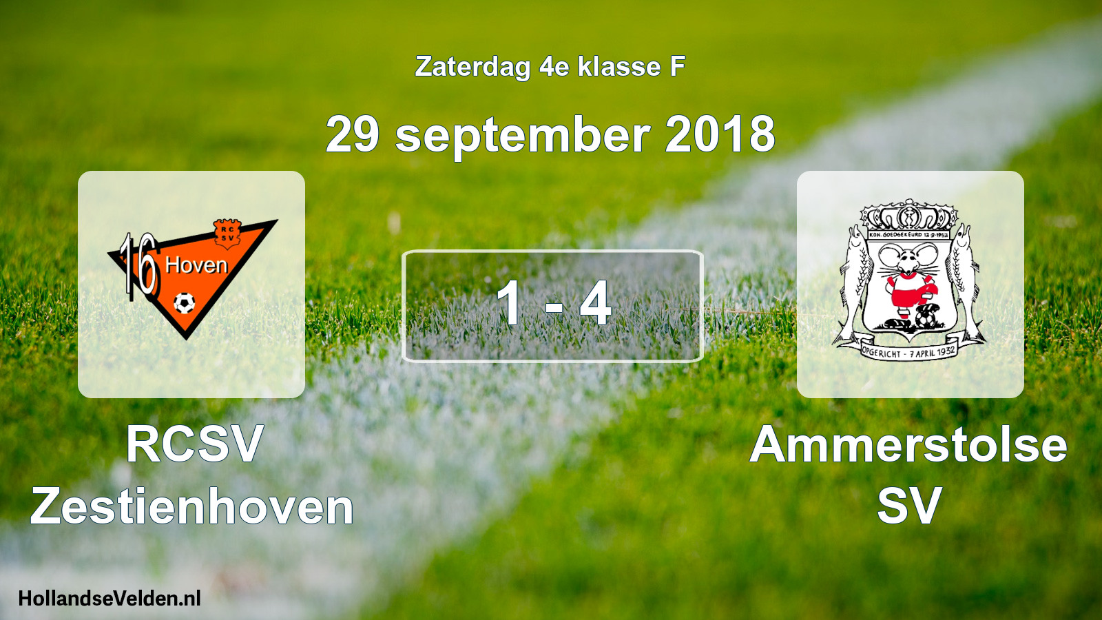 Total number of matches played: RCSV Zestienhoven - Ammerstolse SV 1 - 4 (29 September 2018)