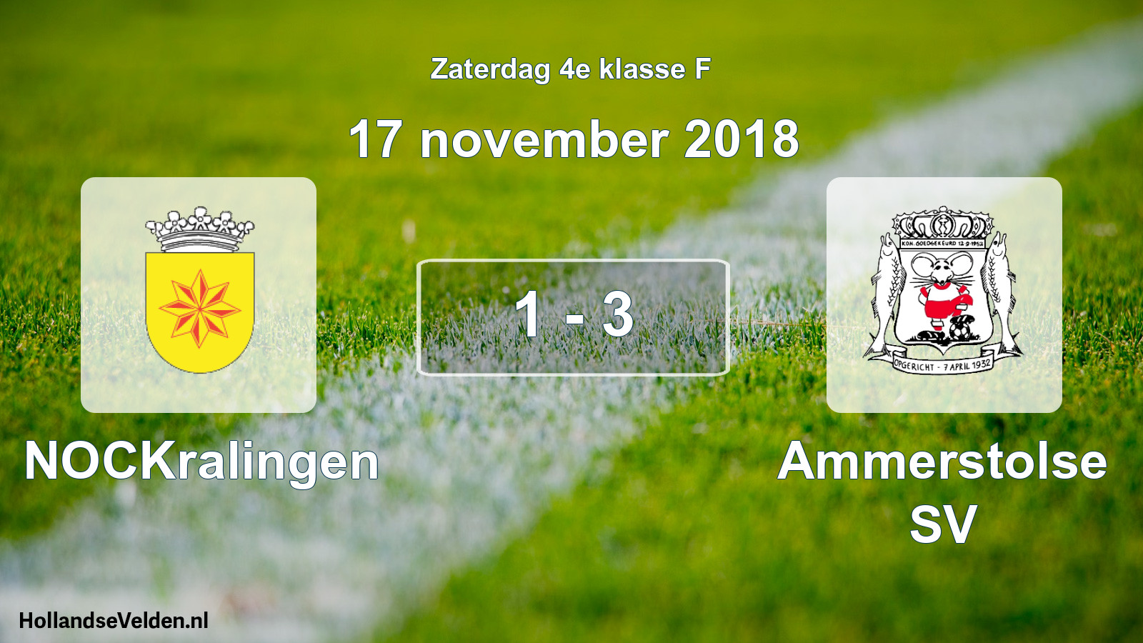 Total number of matches played: NOCKralingen - Ammerstolse SV 1 - 3 (17 November 2018)