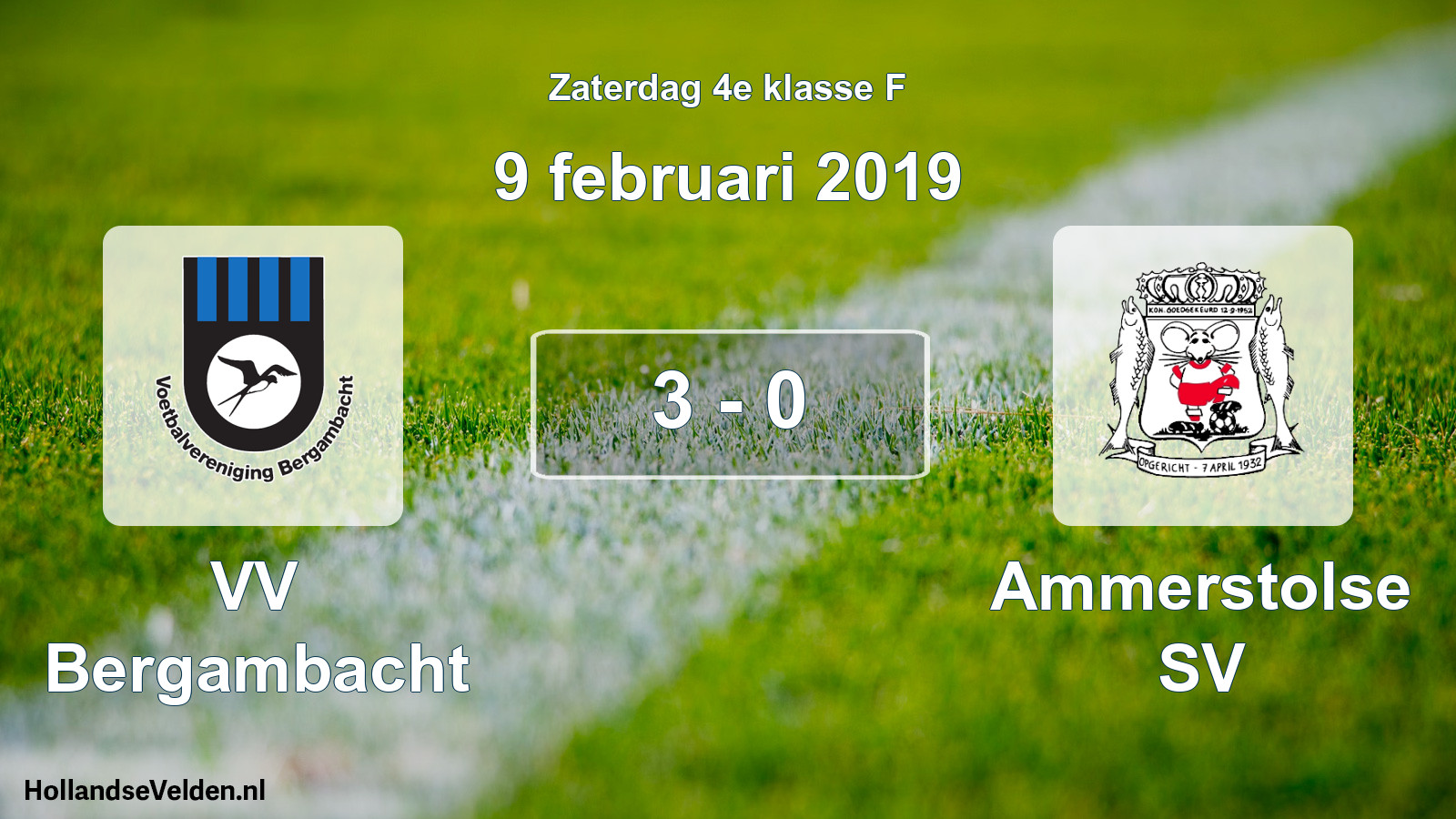 Total number of matches played: VV Bergambacht - Ammerstolse SV 3 - 0 (9 February 2019)