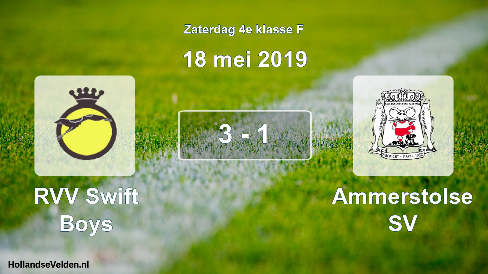 Total number of matches played: RVV Swift Boys - Ammerstolse SV 3 - 1 (18 May 2019)