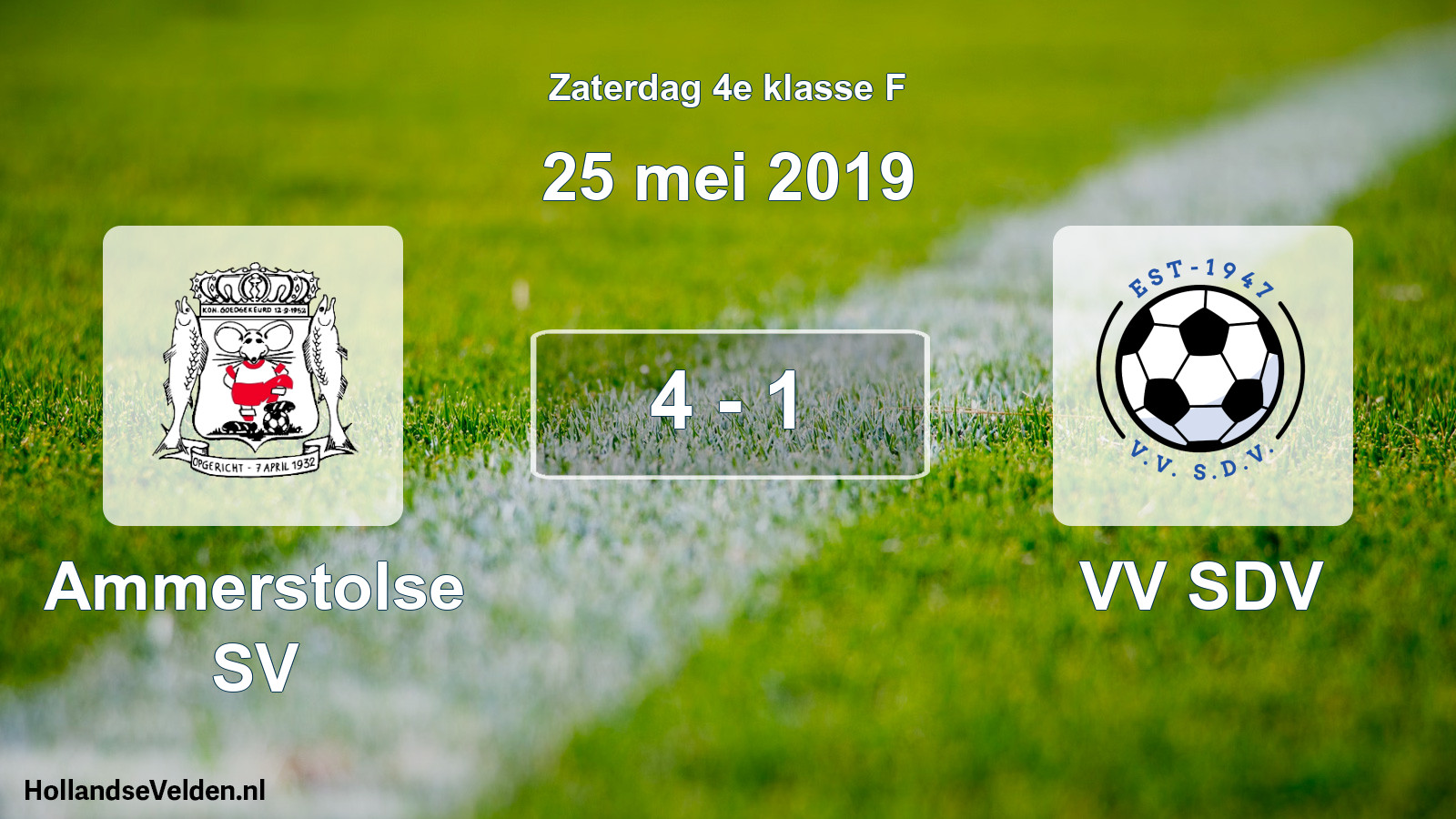 Total number of matches played: Ammerstolse SV - VV SDV 4 - 1 (25 May 2019)
