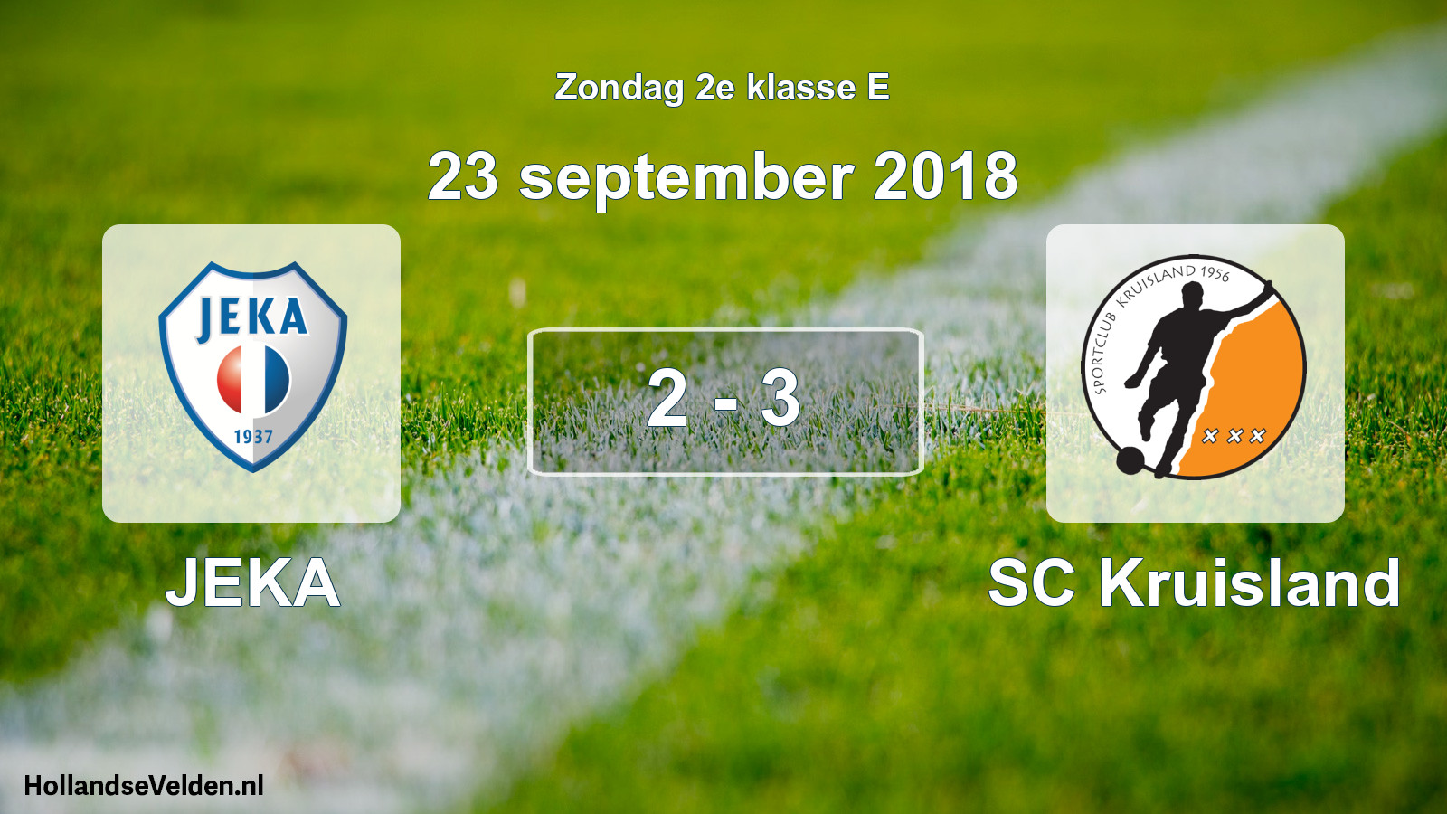 Total number of matches played: JEKA - SC Kruisland 2 - 3 (23 September 2018)