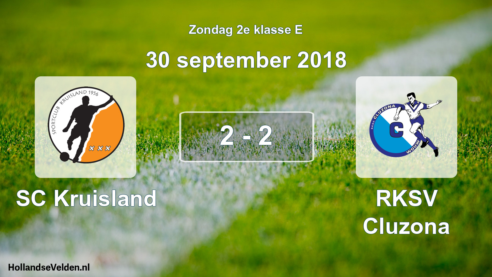 Total number of matches played: SC Kruisland - RKSV Cluzona 2 - 2 (30 September 2018)