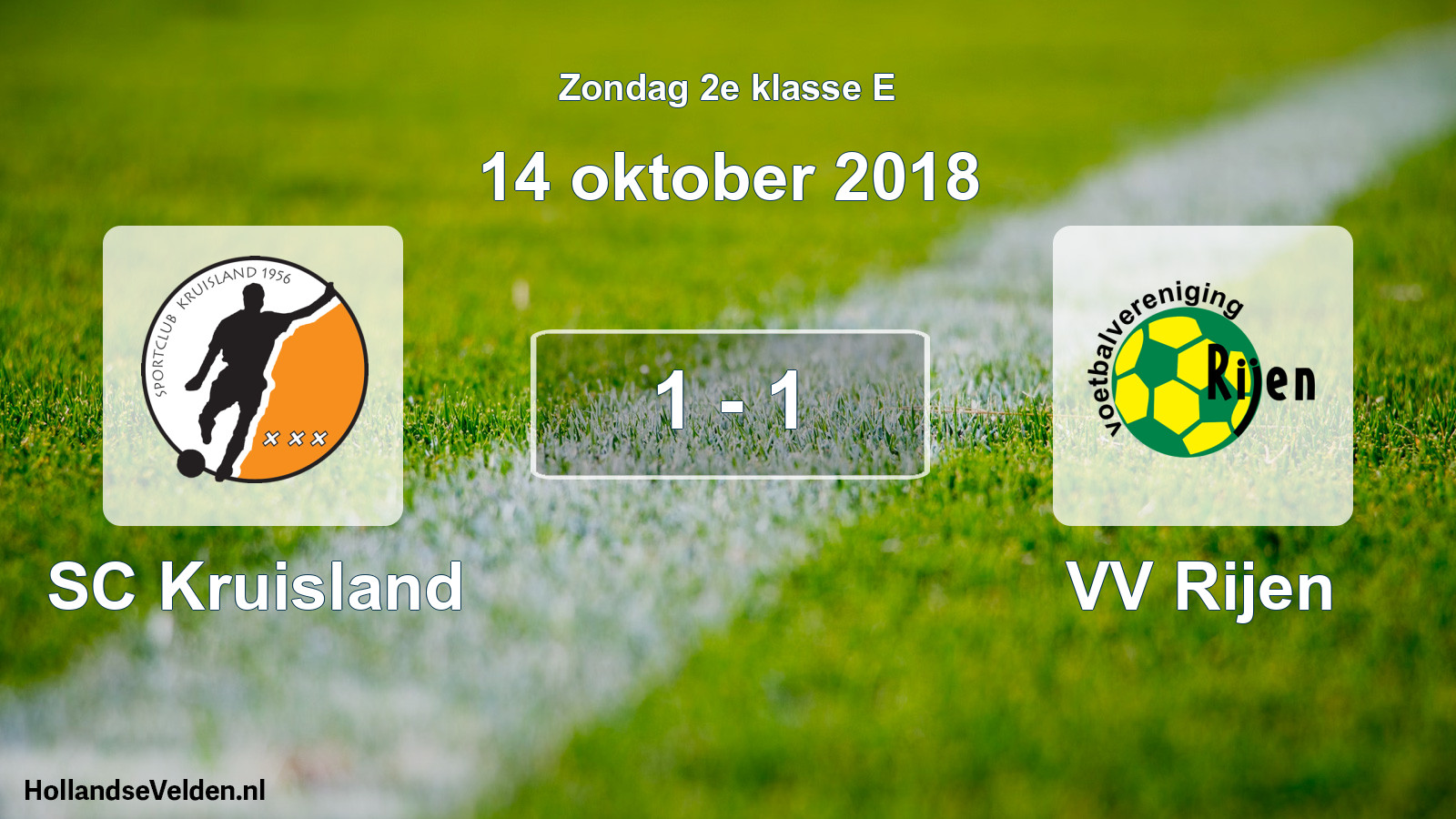 Total number of matches played: SC Kruisland - VV Rijen 1 - 1 (14 October 2018)