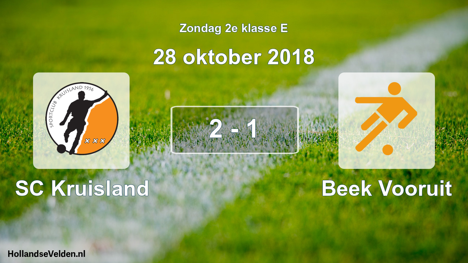 Total number of matches played: SC Kruisland - Beek Vooruit 2 - 1 (28 October 2018)