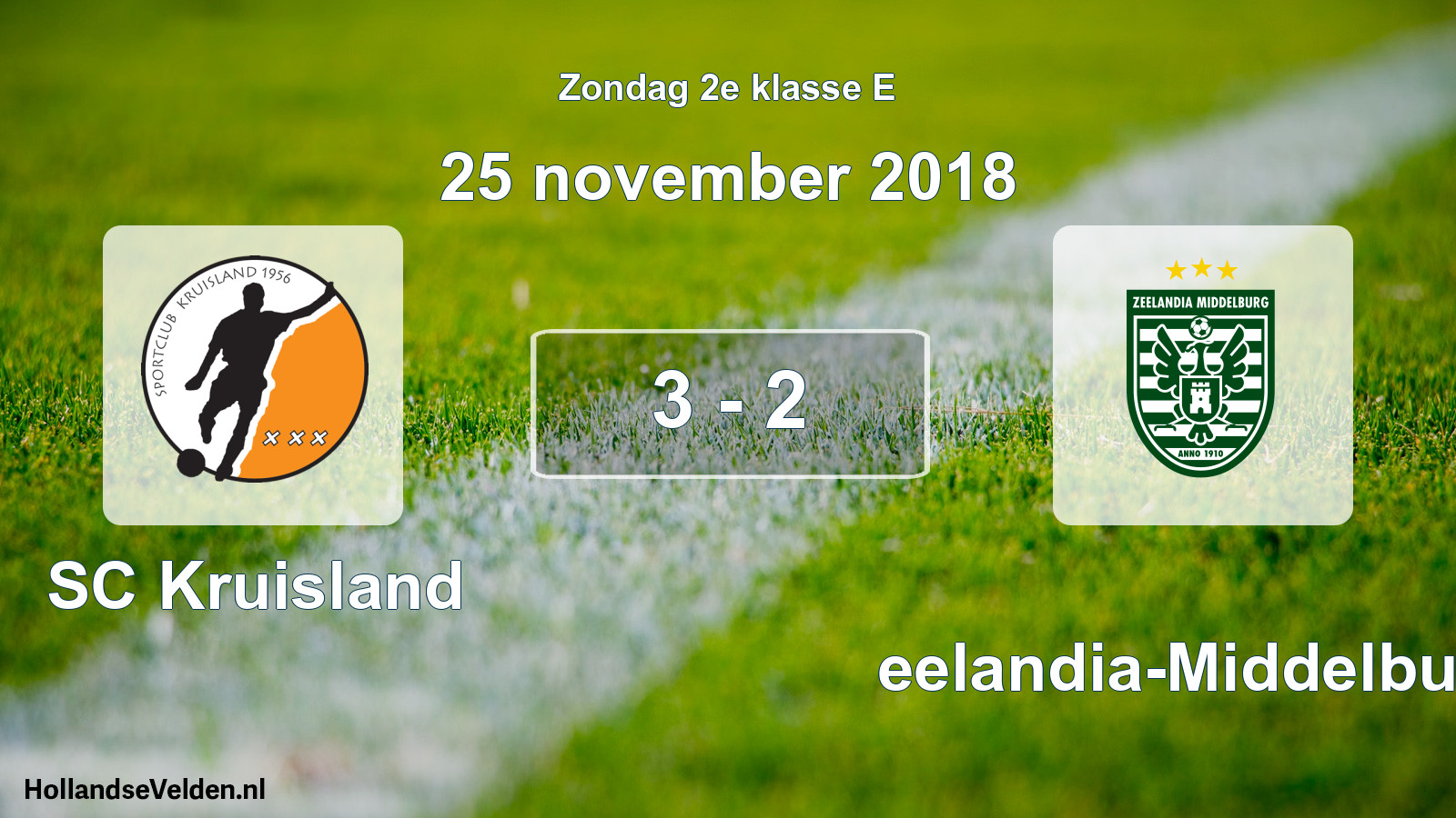 Total number of matches played: SC Kruisland - Zeelandia-Middelburg 3 - 2 (25 November 2018)
