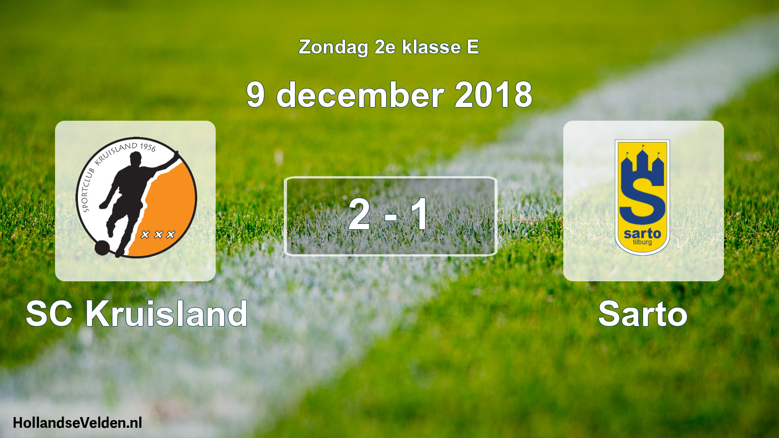 Total number of matches played: SC Kruisland - Sarto 2 - 1 (9 December 2018)