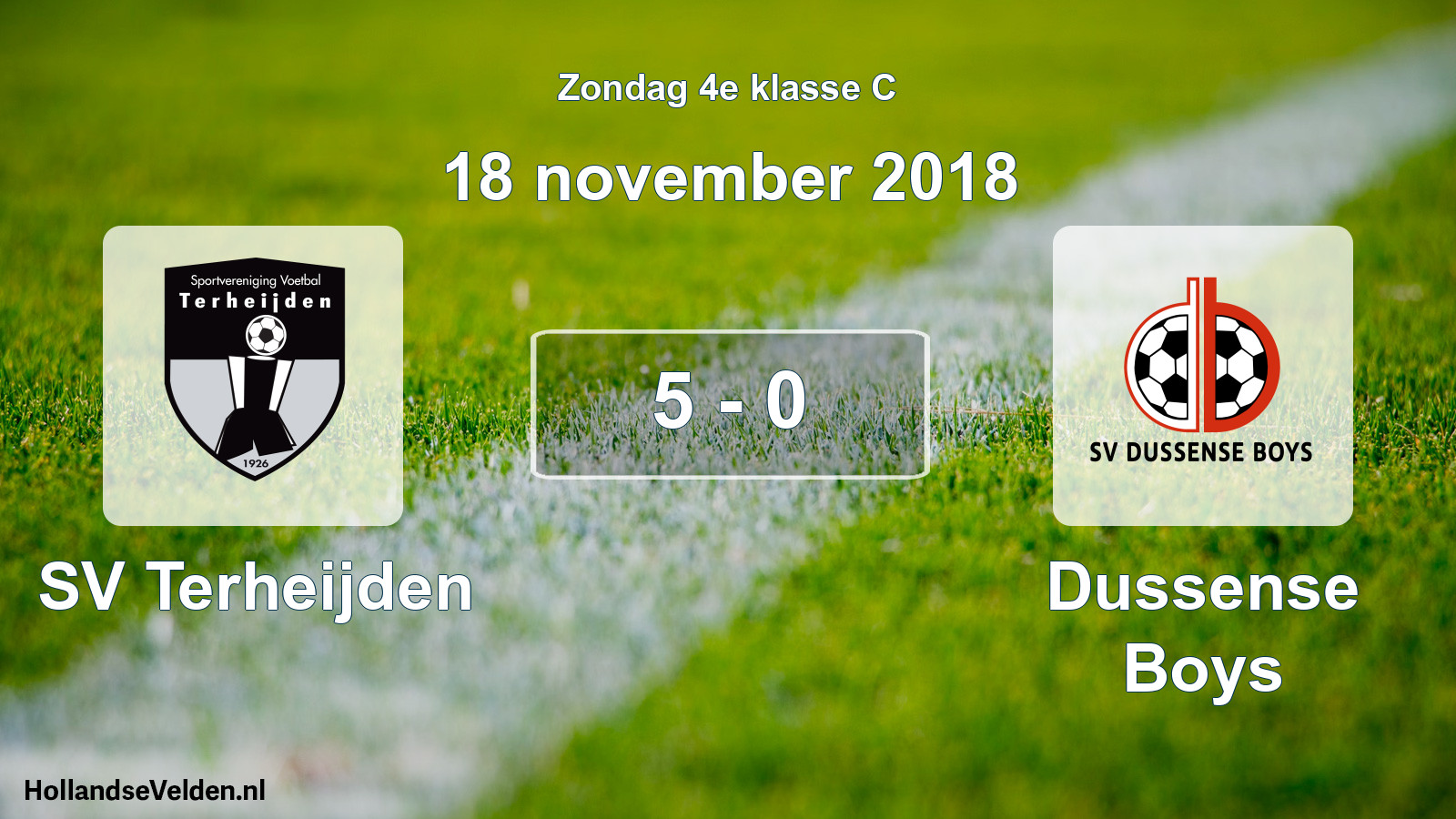 Total number of matches played: SV Terheijden - Dussense Boys 5 - 0 (18 November 2018)