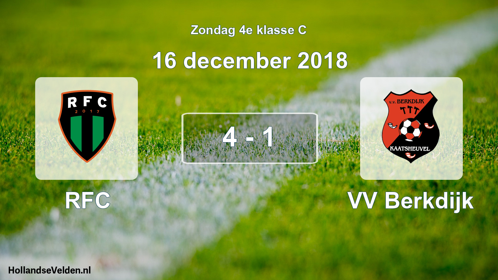Total number of matches played: RFC - VV Berkdijk 4 - 1 (16 December 2018)