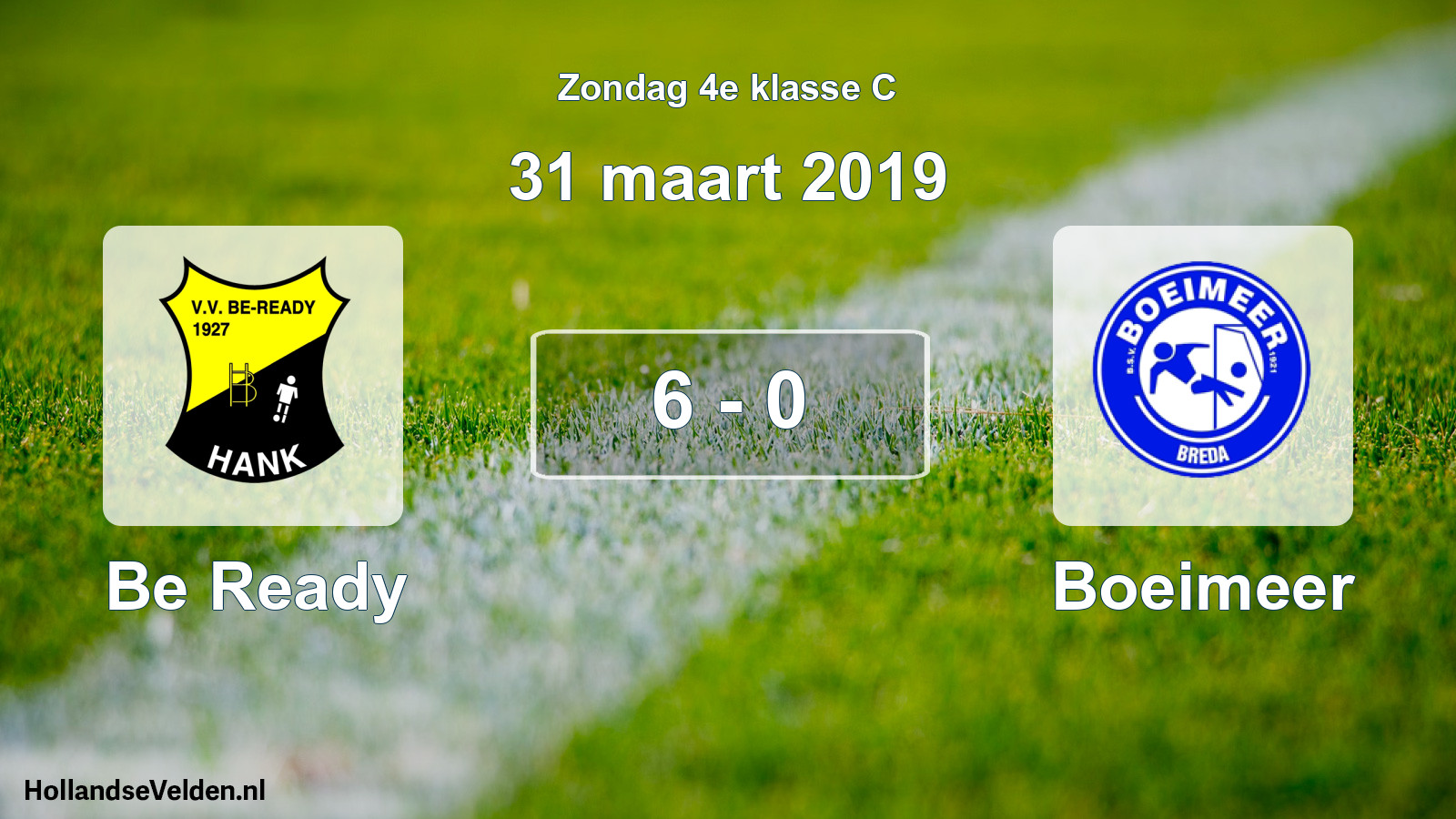 Total number of matches played: Be Ready - Boeimeer 6 - 0 (31 March 2019)