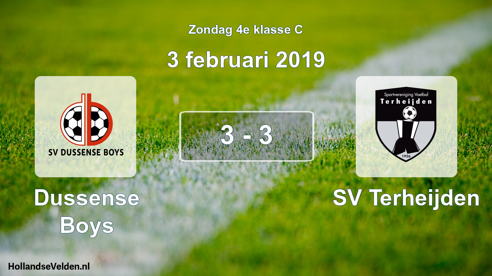Total number of matches played: Dussense Boys - SV Terheijden 3 - 3 (3 February 2019)