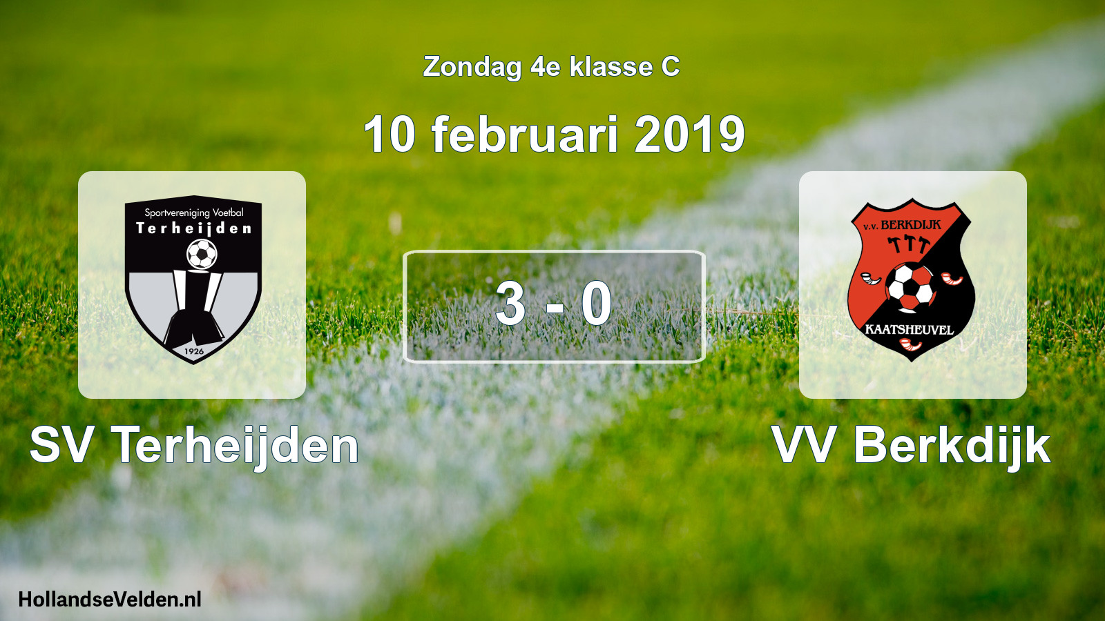 Total number of matches played: SV Terheijden - VV Berkdijk 3 - 0 (10 February 2019)