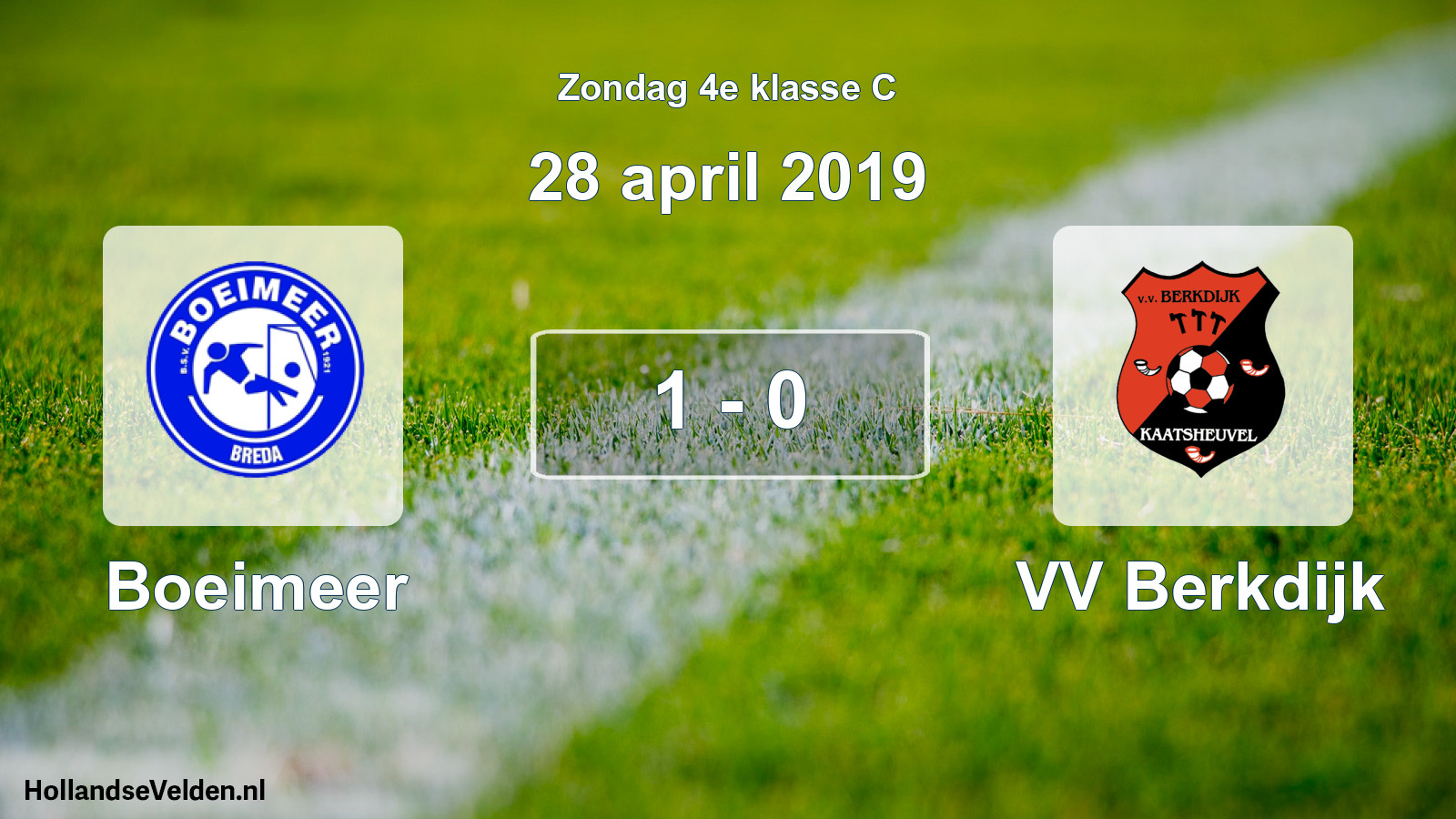 Total number of matches played: Boeimeer - VV Berkdijk 1 - 0 (28 April 2019)