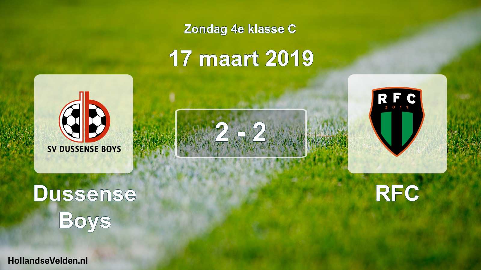 Total number of matches played: Dussense Boys - RFC 2 - 2 (17 March 2019)