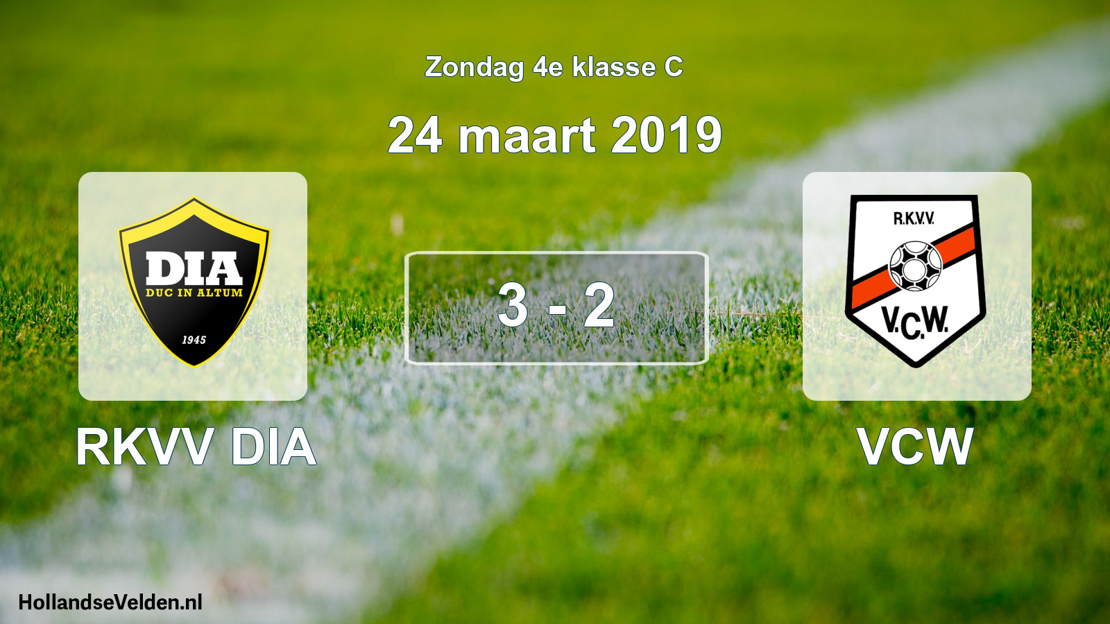 Total number of matches played: RKVV DIA - VCW 3 - 2 (24 March 2019)