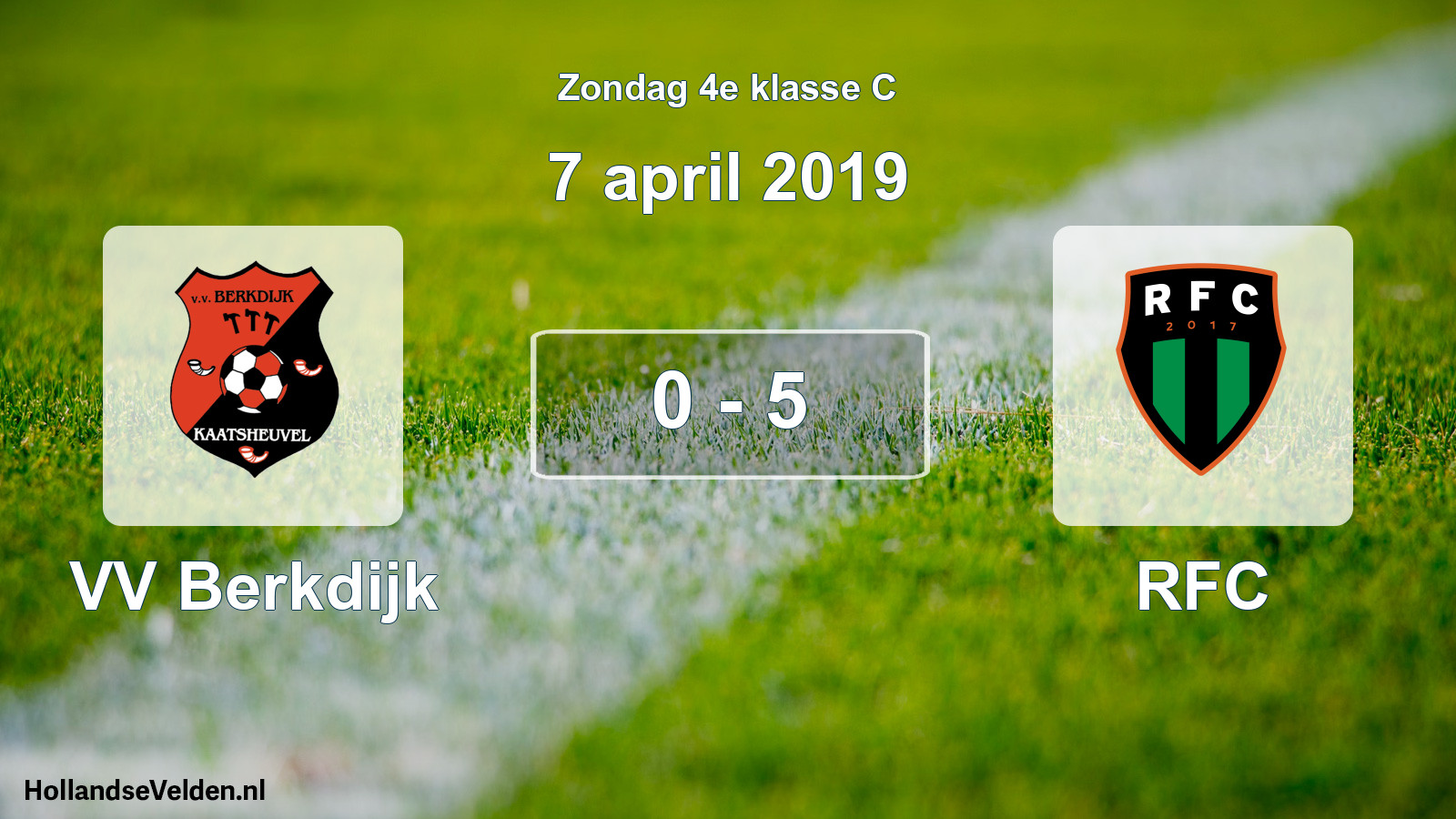 Total number of matches played: VV Berkdijk - RFC 0 - 5 (7 April 2019)