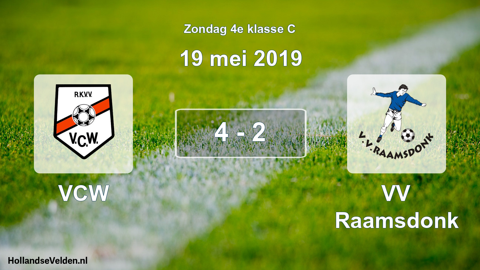 Total number of matches played: VCW - VV Raamsdonk 4 - 2 (19 May 2019)