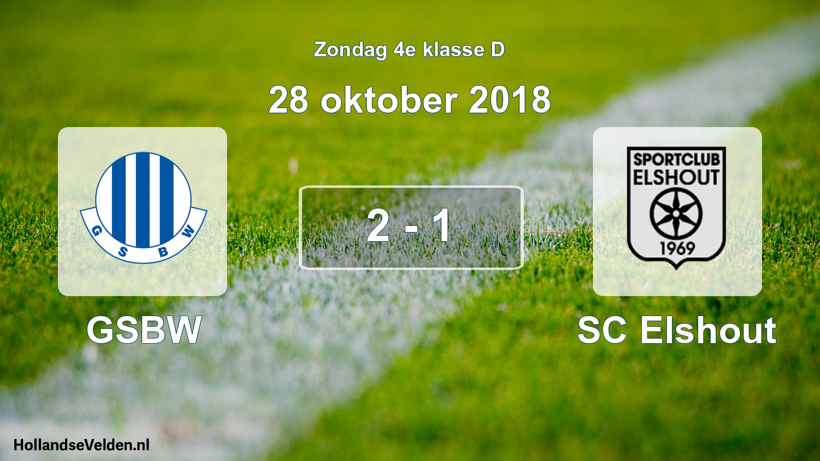 Total number of matches played: GSBW - SC Elshout 2 - 1 (28 October 2018)