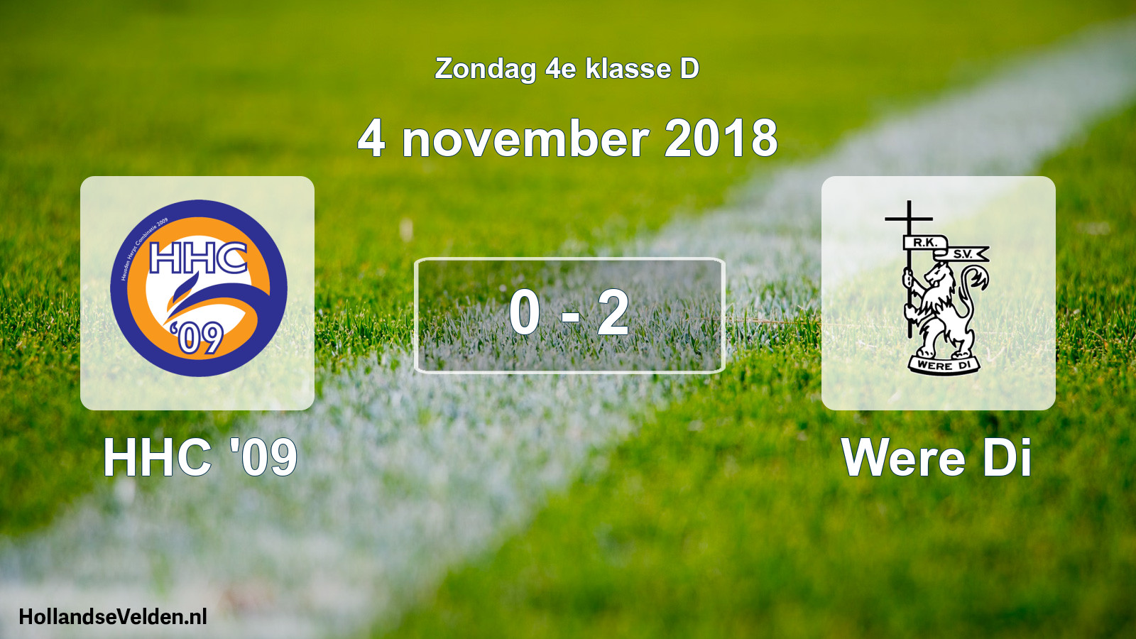 Total number of matches played: HHC '09 - Were Di 0 - 2 (4 November 2018)