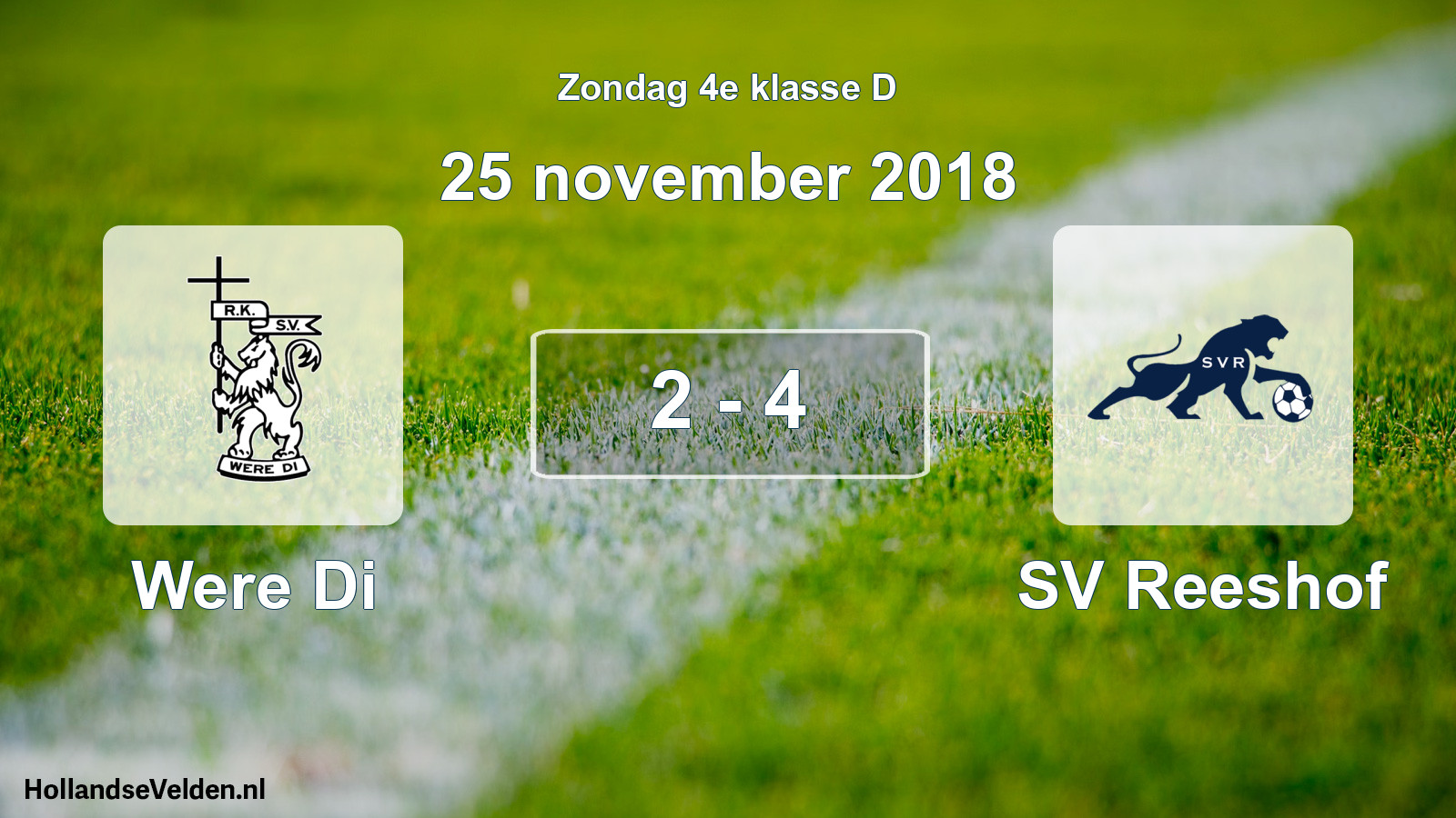 Total number of matches played: Were Di - SV Reeshof 2 - 4 (25 November 2018)