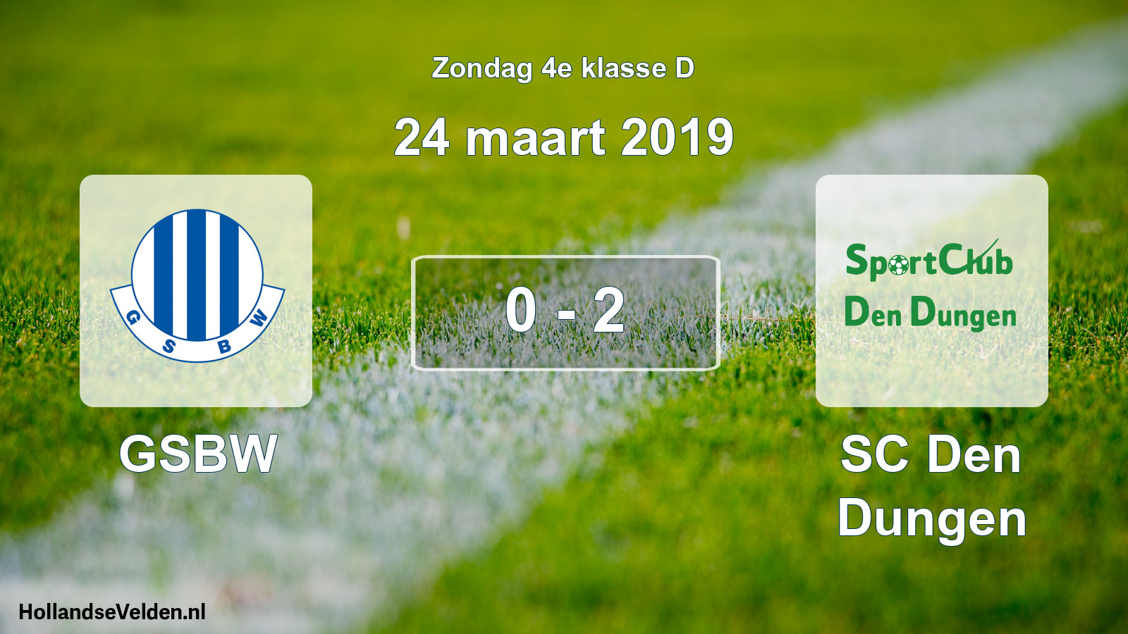 Total number of matches played: GSBW - SC Den Dungen 0 - 2 (24 March 2019)