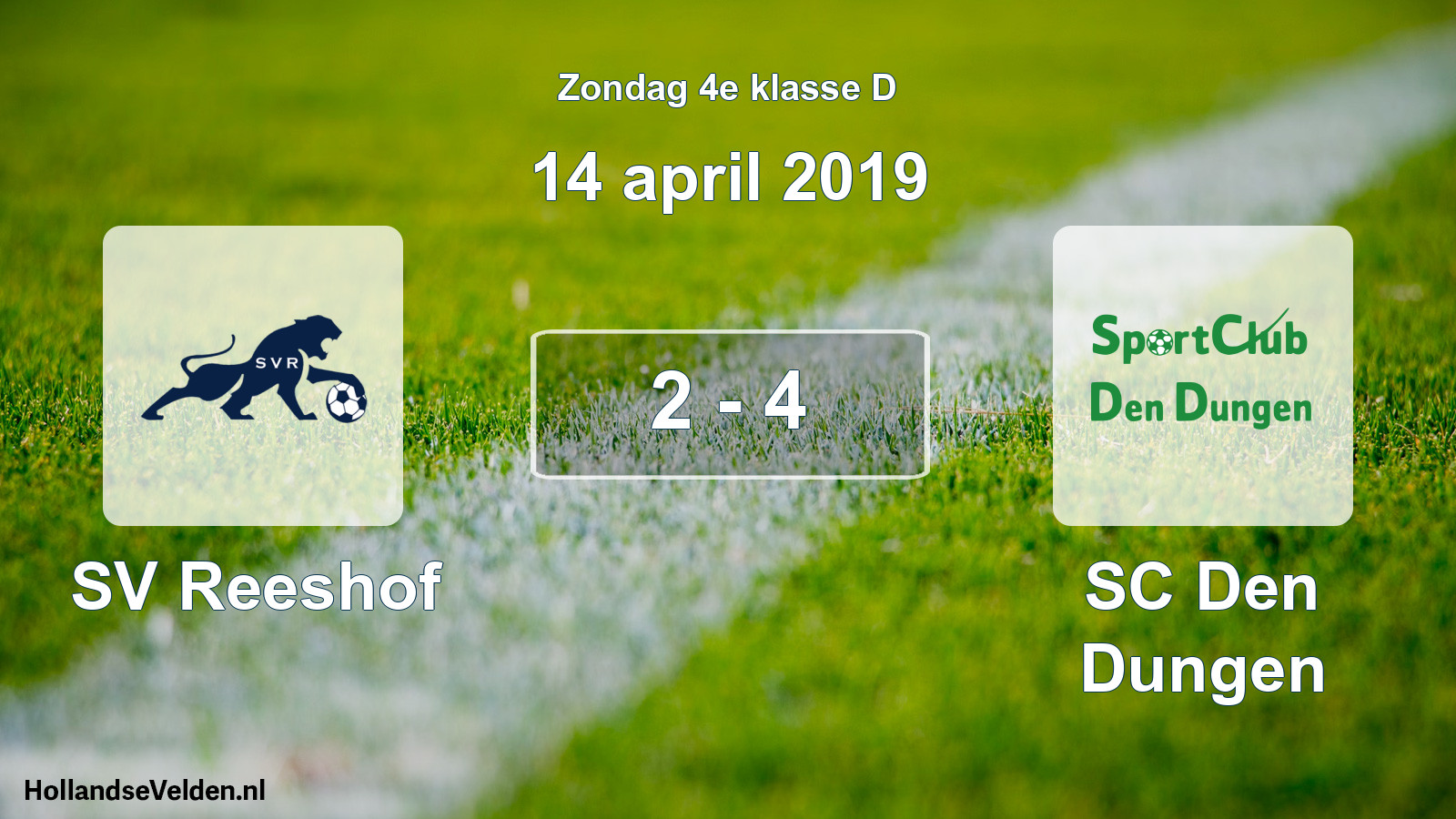 Total number of matches played: SV Reeshof - SC Den Dungen 2 - 4 (14 April 2019)