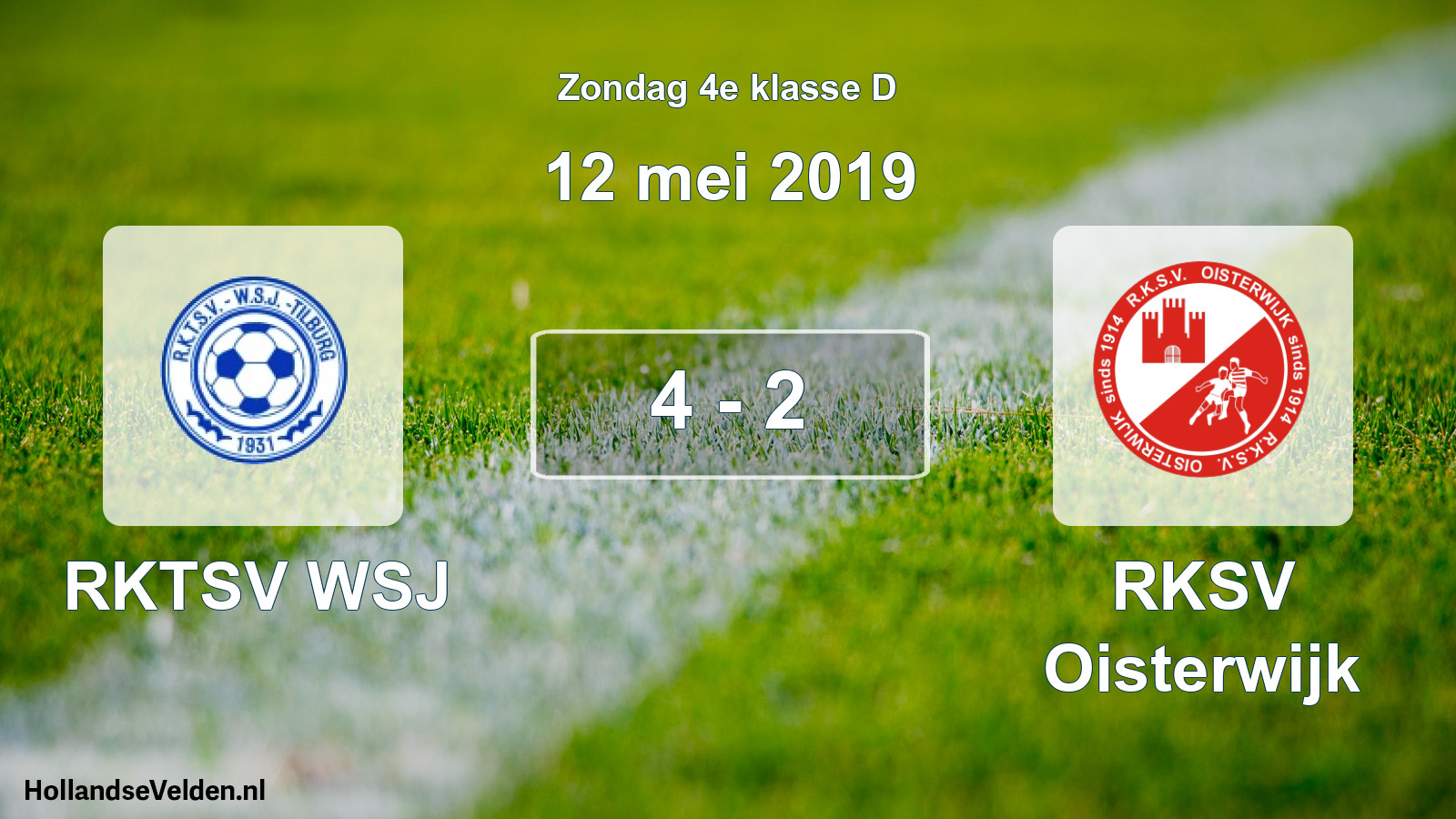 Total number of matches played: RKTSV WSJ - RKSV Oisterwijk 4 - 2 (12 May 2019)