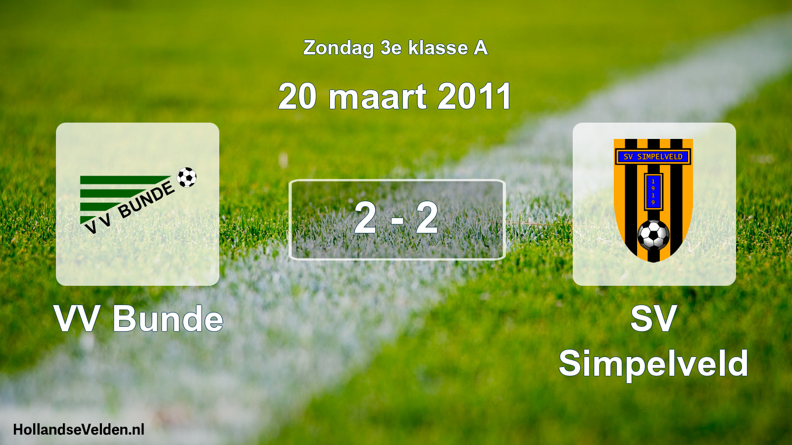Total number of matches played: VV Bunde - SV Simpelveld 2 - 2 (20 March 2011)