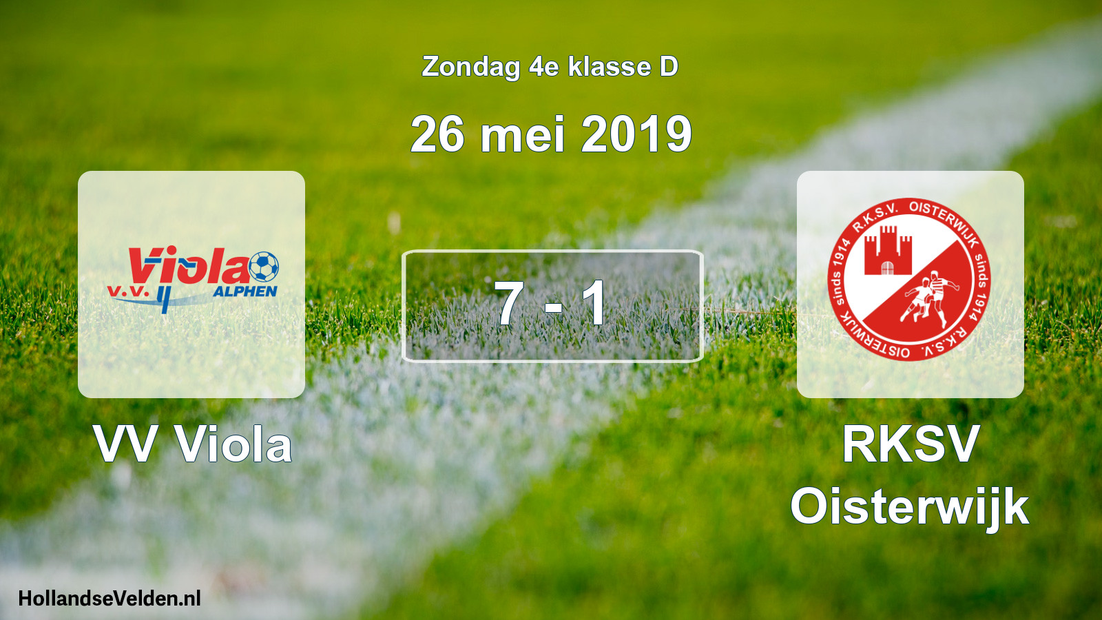 Total number of matches played: VV Viola - RKSV Oisterwijk 7 - 1 (26 May 2019)