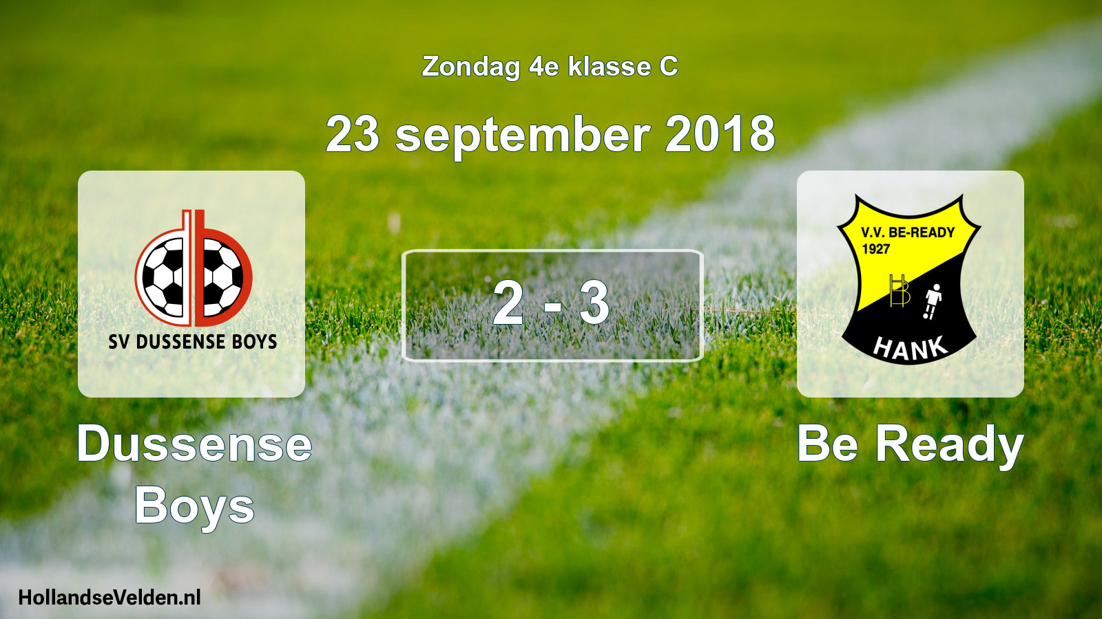Total number of matches played: Dussense Boys - Be Ready 2 - 3 (23 September 2018)