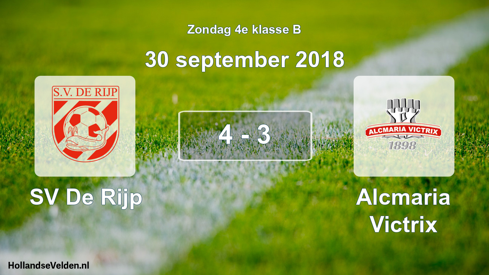 Total number of matches played: SV De Rijp - Alcmaria Victrix 4 - 3 (30 September 2018)