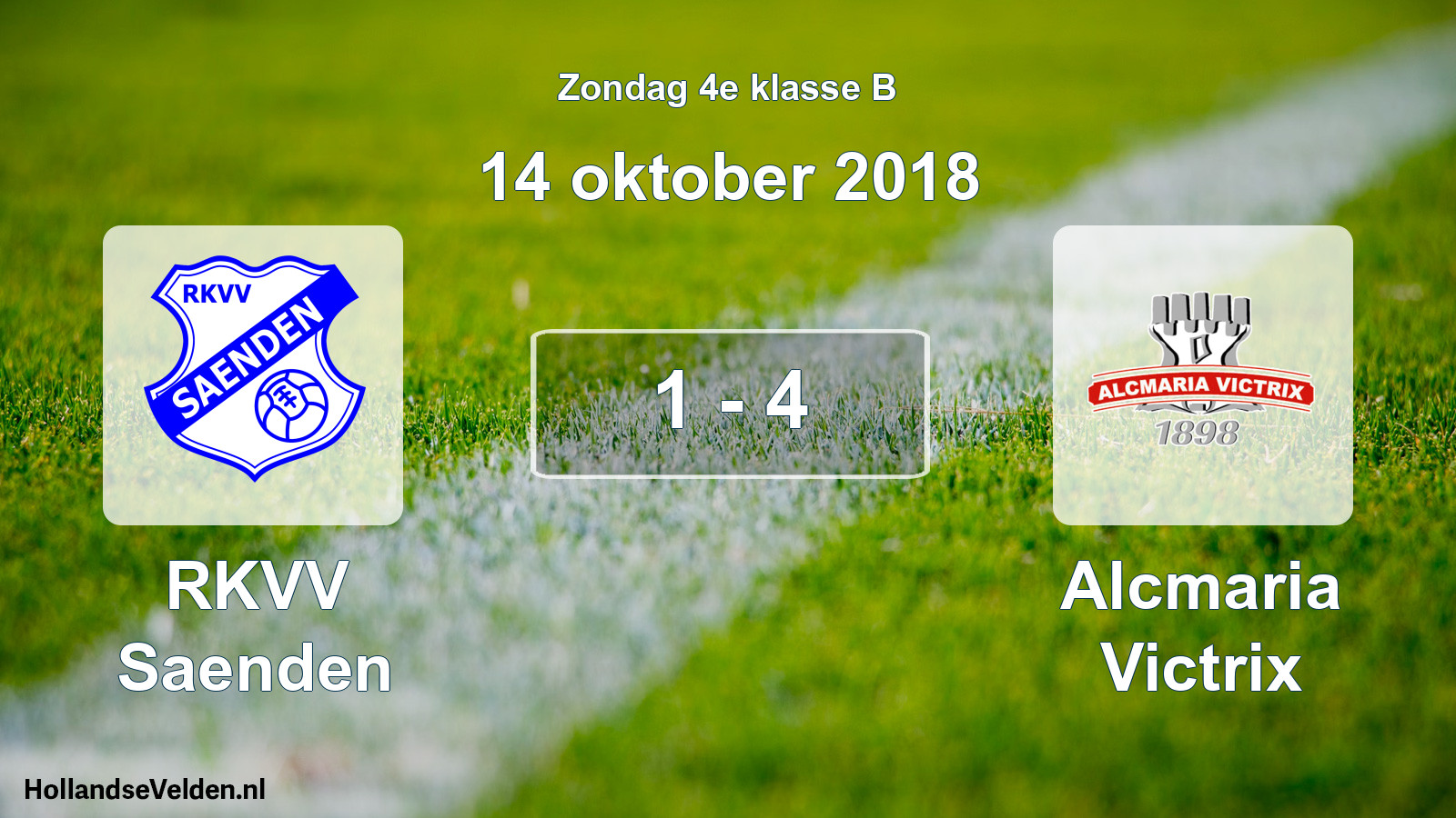 Total number of matches played: RKVV Saenden - Alcmaria Victrix 1 - 4 (14 October 2018)