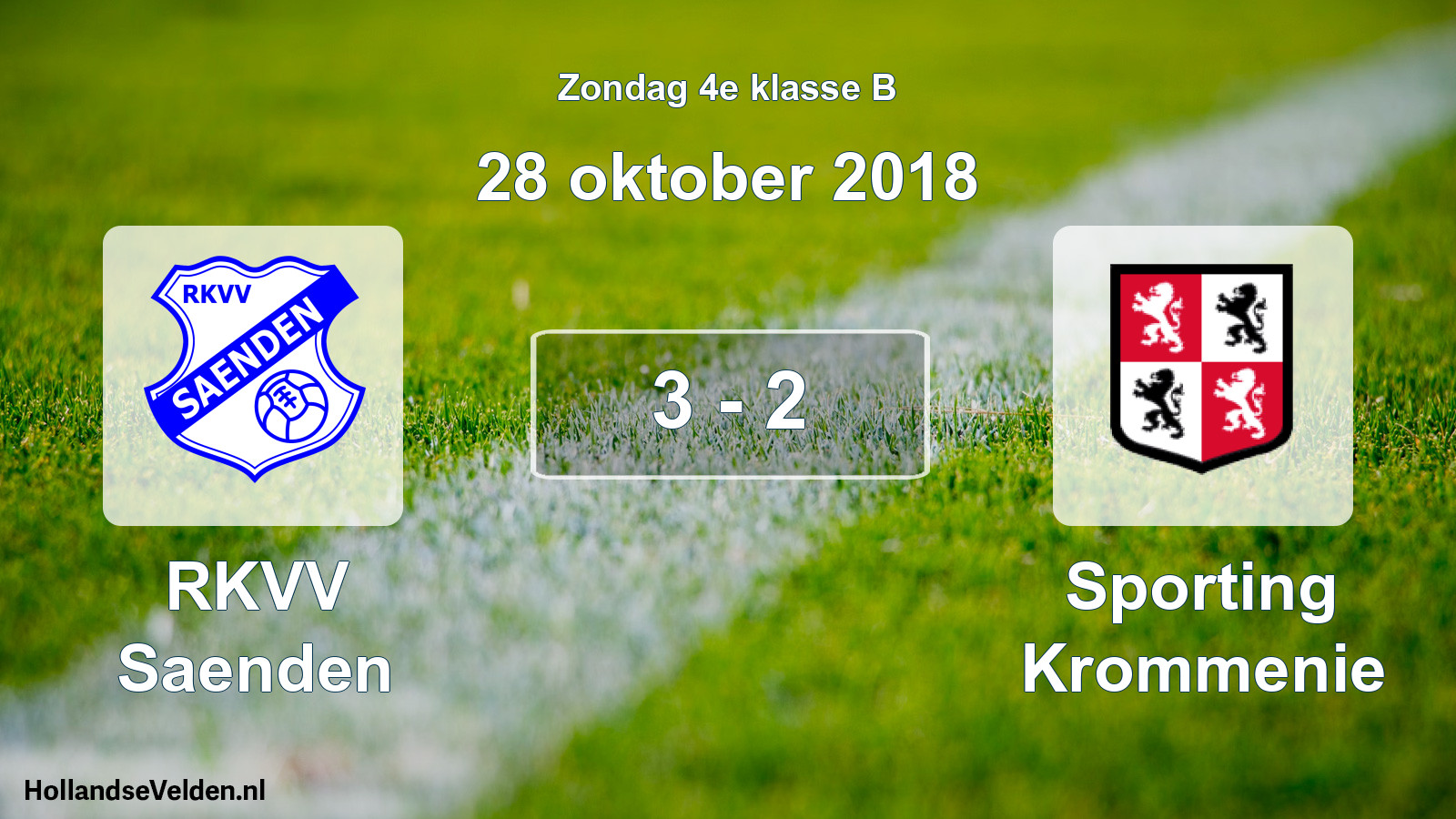 Total number of matches played: RKVV Saenden - Sporting Krommenie 3 - 2 (28 October 2018)