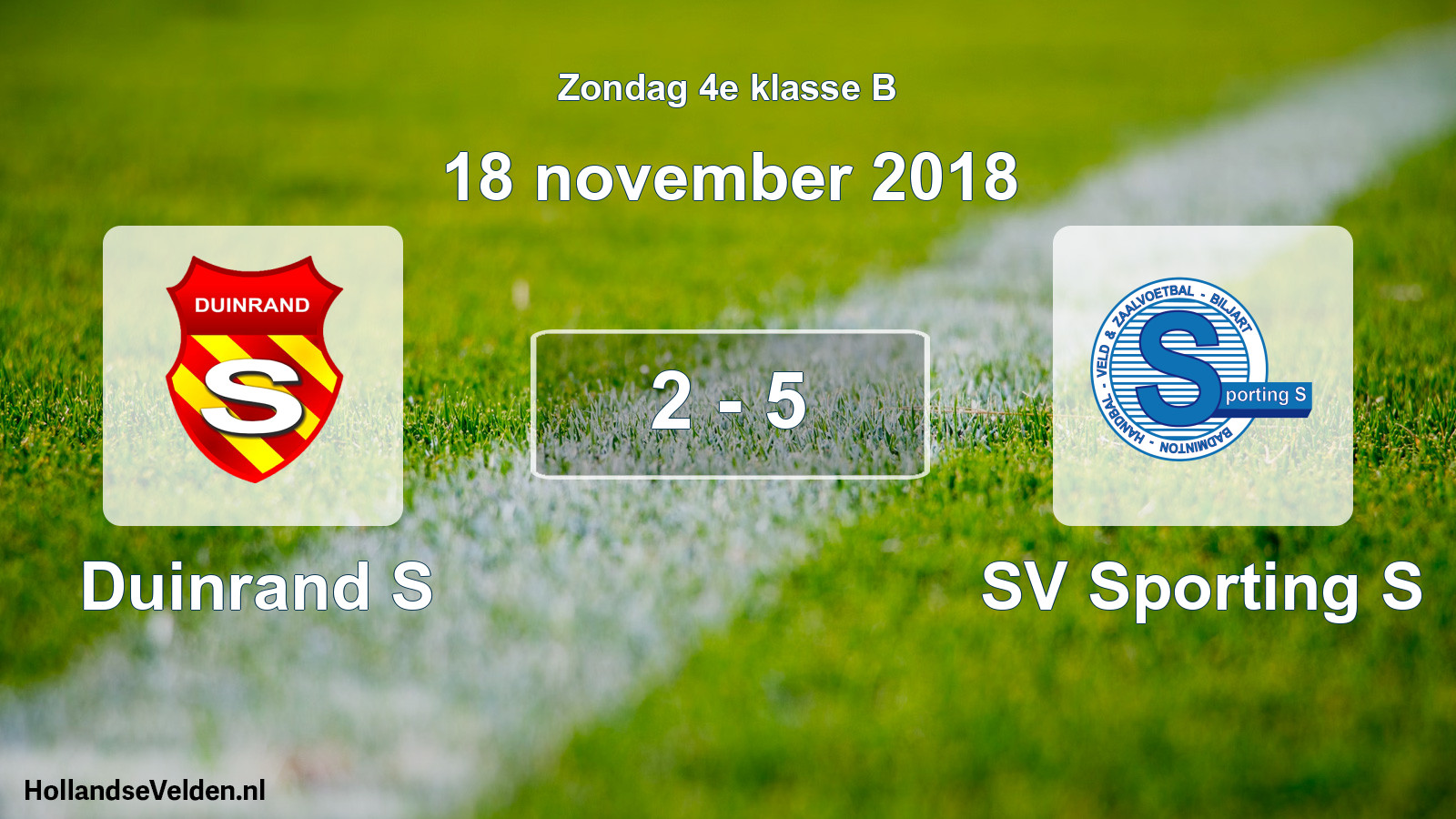 Total number of matches played: Duinrand S - SV Sporting S 2 - 5 (18 November 2018)