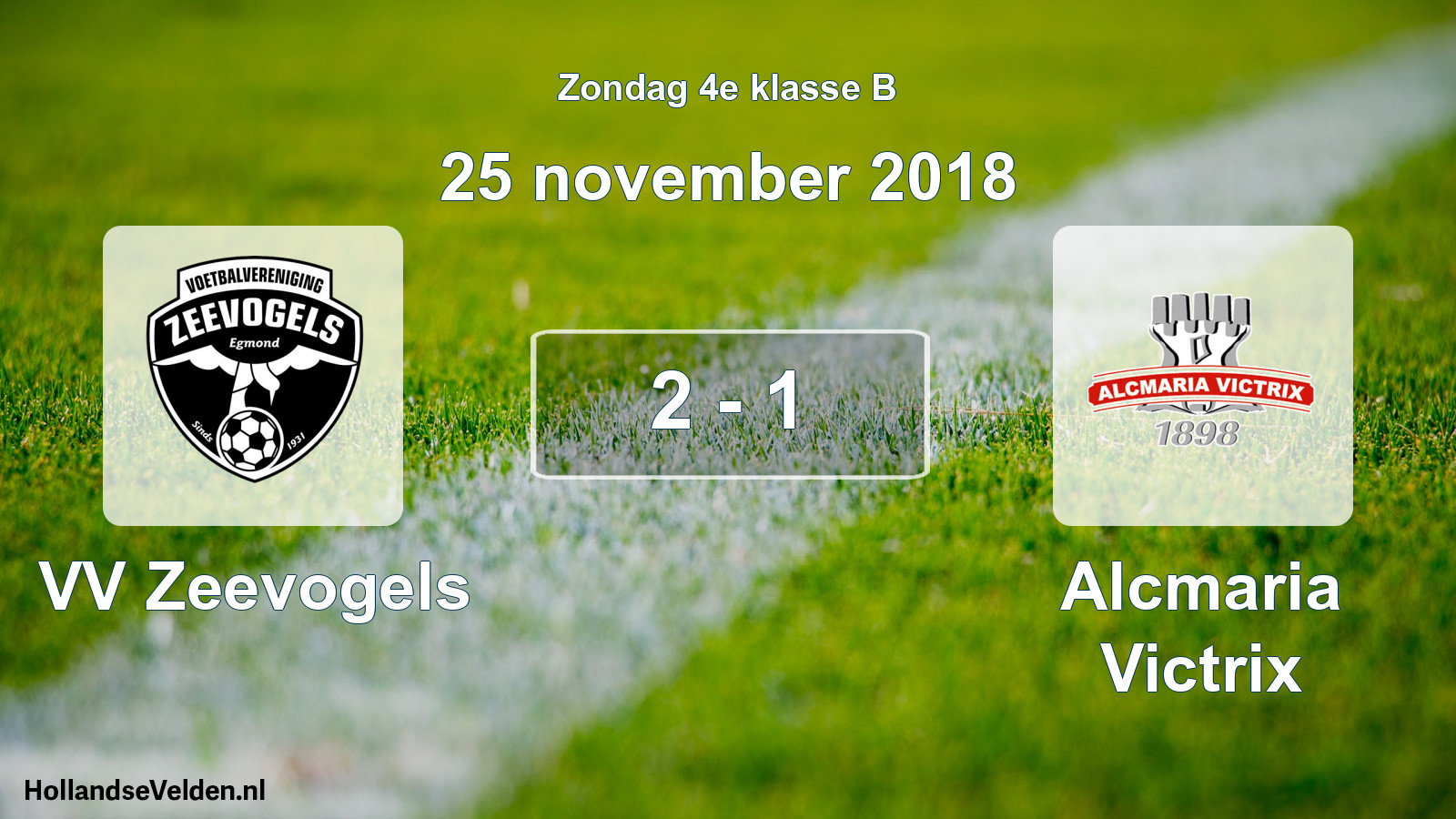Total number of matches played: VV Zeevogels - Alcmaria Victrix 2 - 1 (25 November 2018)