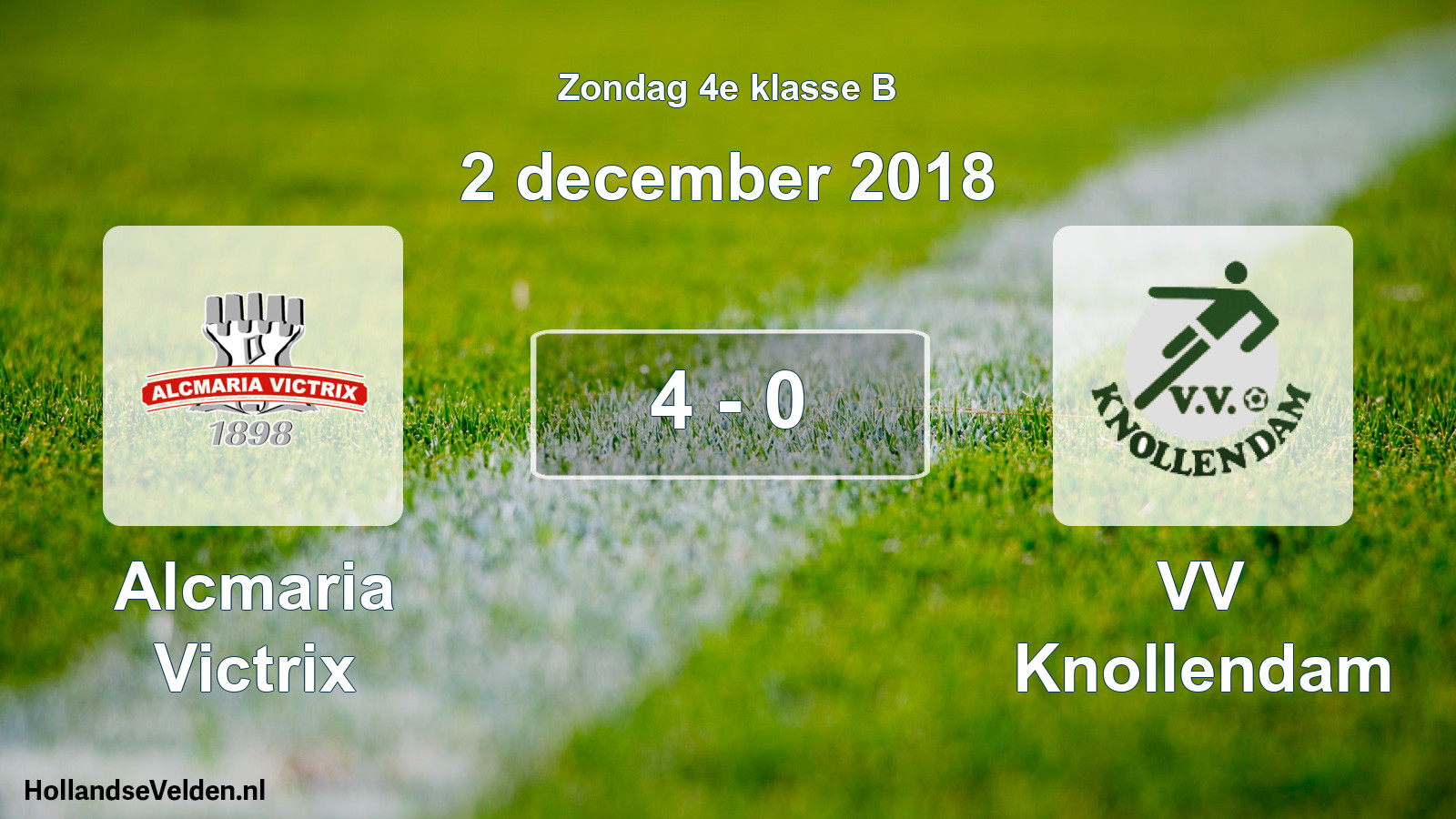 Total number of matches played: Alcmaria Victrix - VV Knollendam 4 - 0 (2 December 2018)