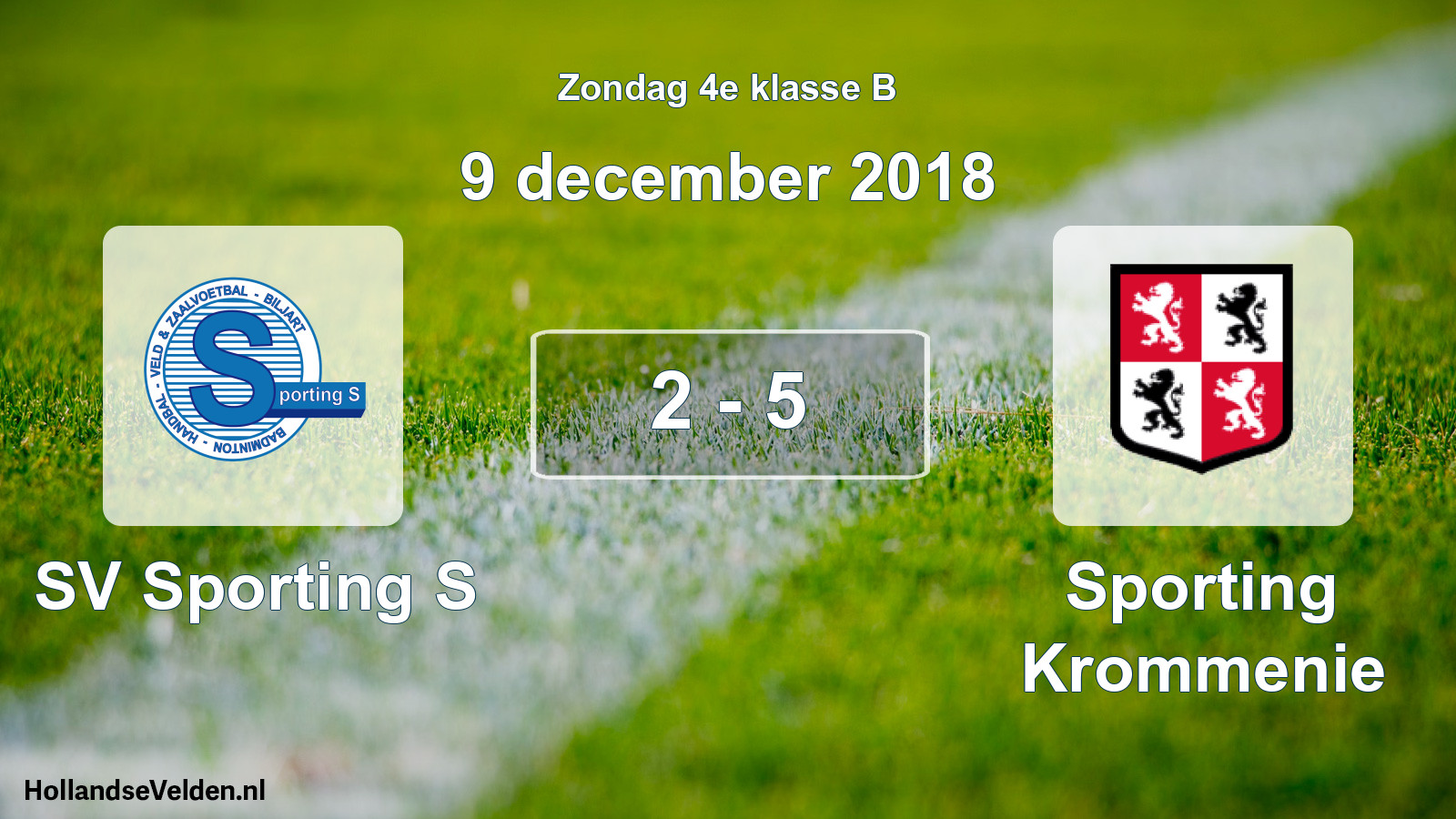 Total number of matches played: SV Sporting S - Sporting Krommenie 2 - 5 (9 December 2018)