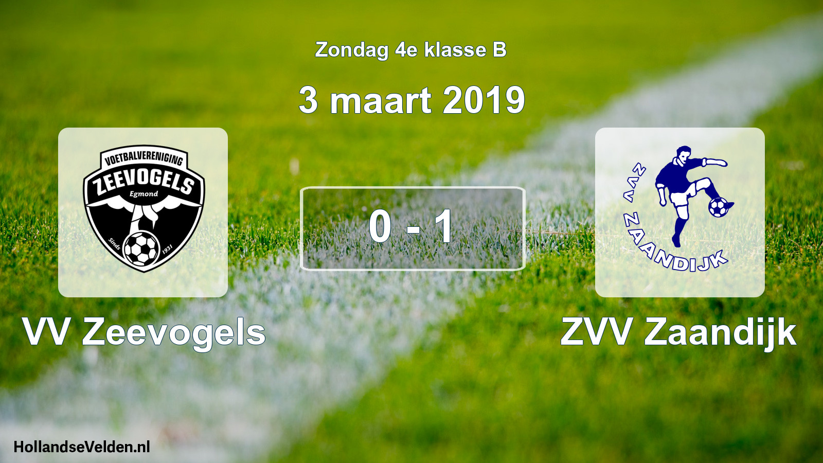 Total number of matches played: VV Zeevogels - ZVV Zaandijk 0 - 1 (3 March 2019)