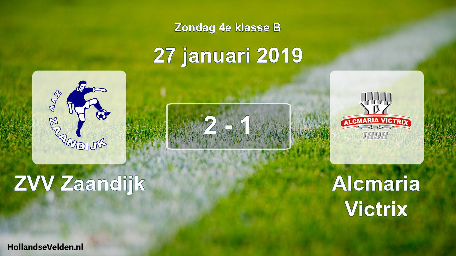 Total number of matches played: ZVV Zaandijk - Alcmaria Victrix 2 - 1 (27 January 2019)