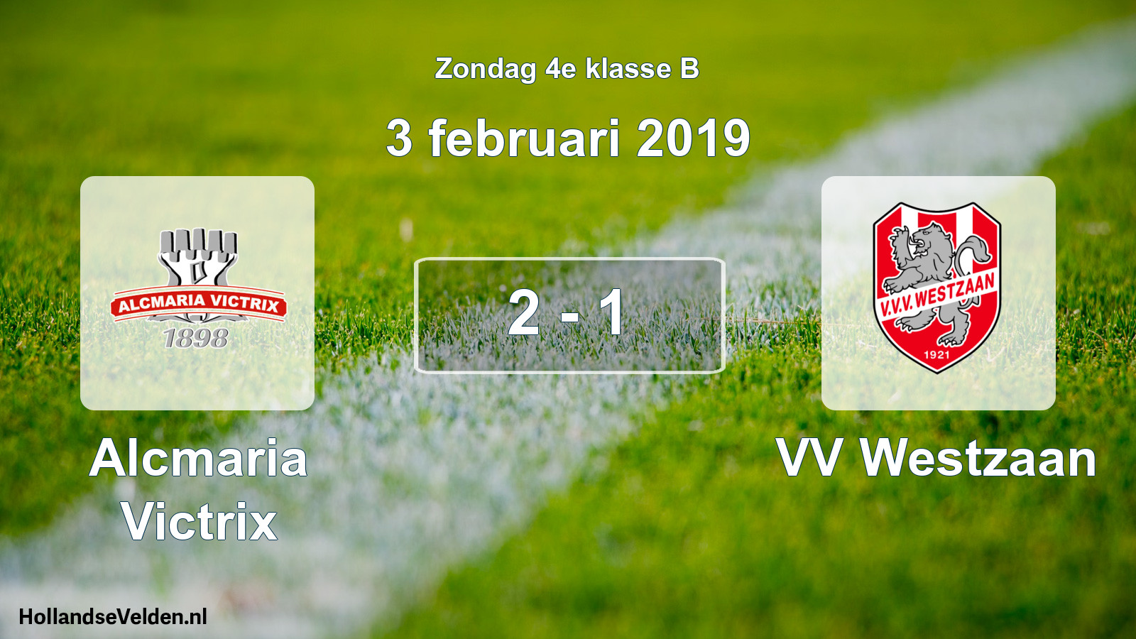 Total number of matches played: Alcmaria Victrix - VV Westzaan 2 - 1 (3 February 2019)