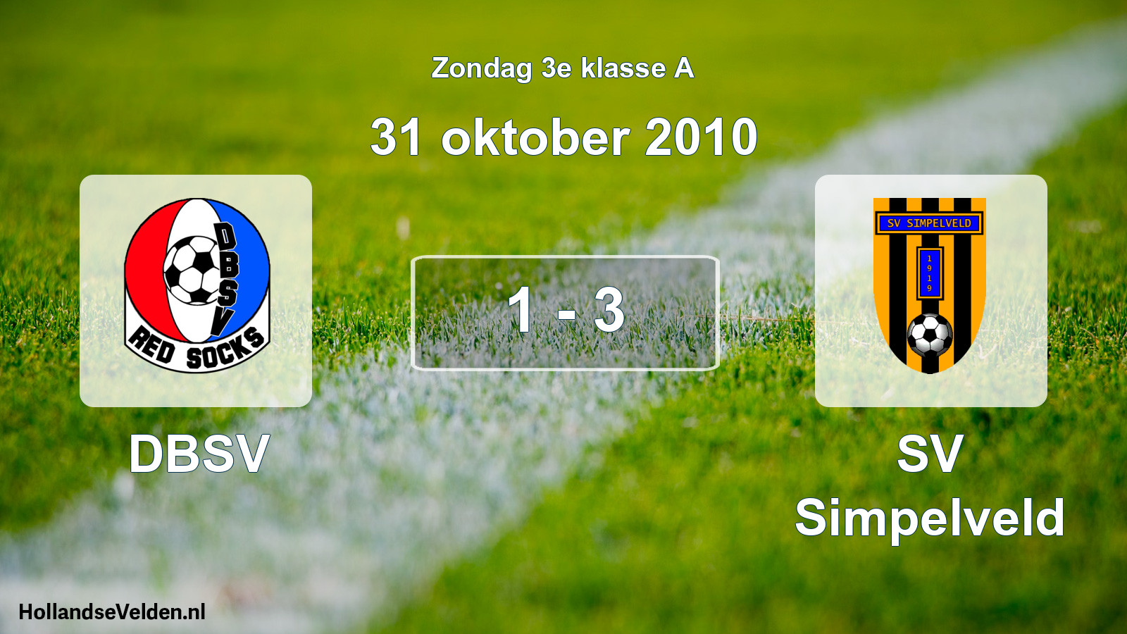 Total number of matches played: DBSV - SV Simpelveld 1 - 3 (31 October 2010)