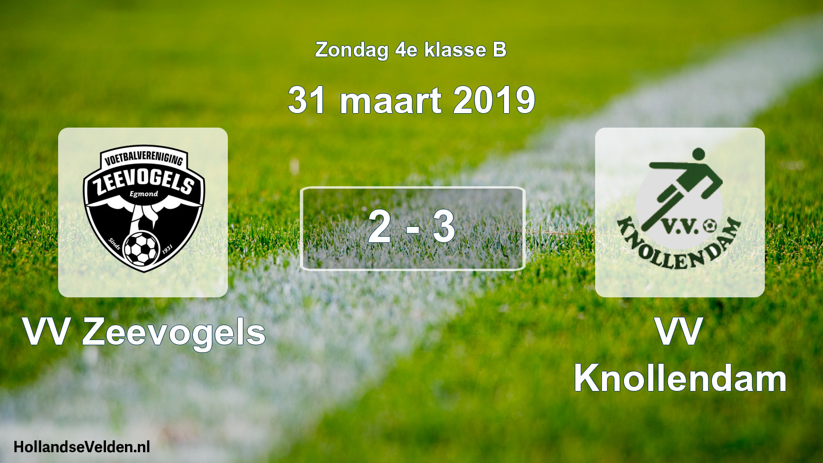 Total number of matches played: VV Zeevogels - VV Knollendam 2 - 3 (31 March 2019)